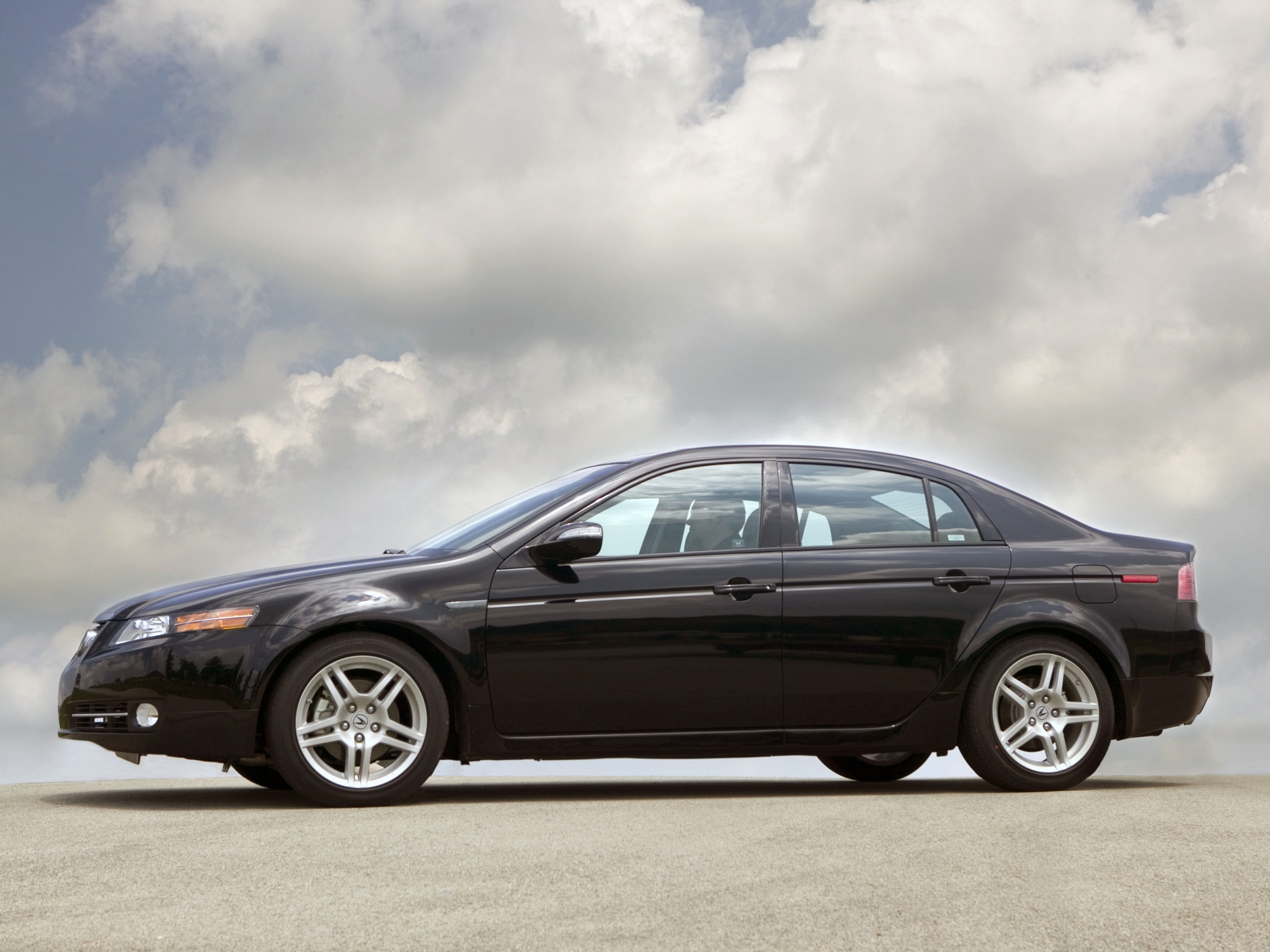 auto, acura, clouds, cars, black, side view, style, akura, tl, 2007