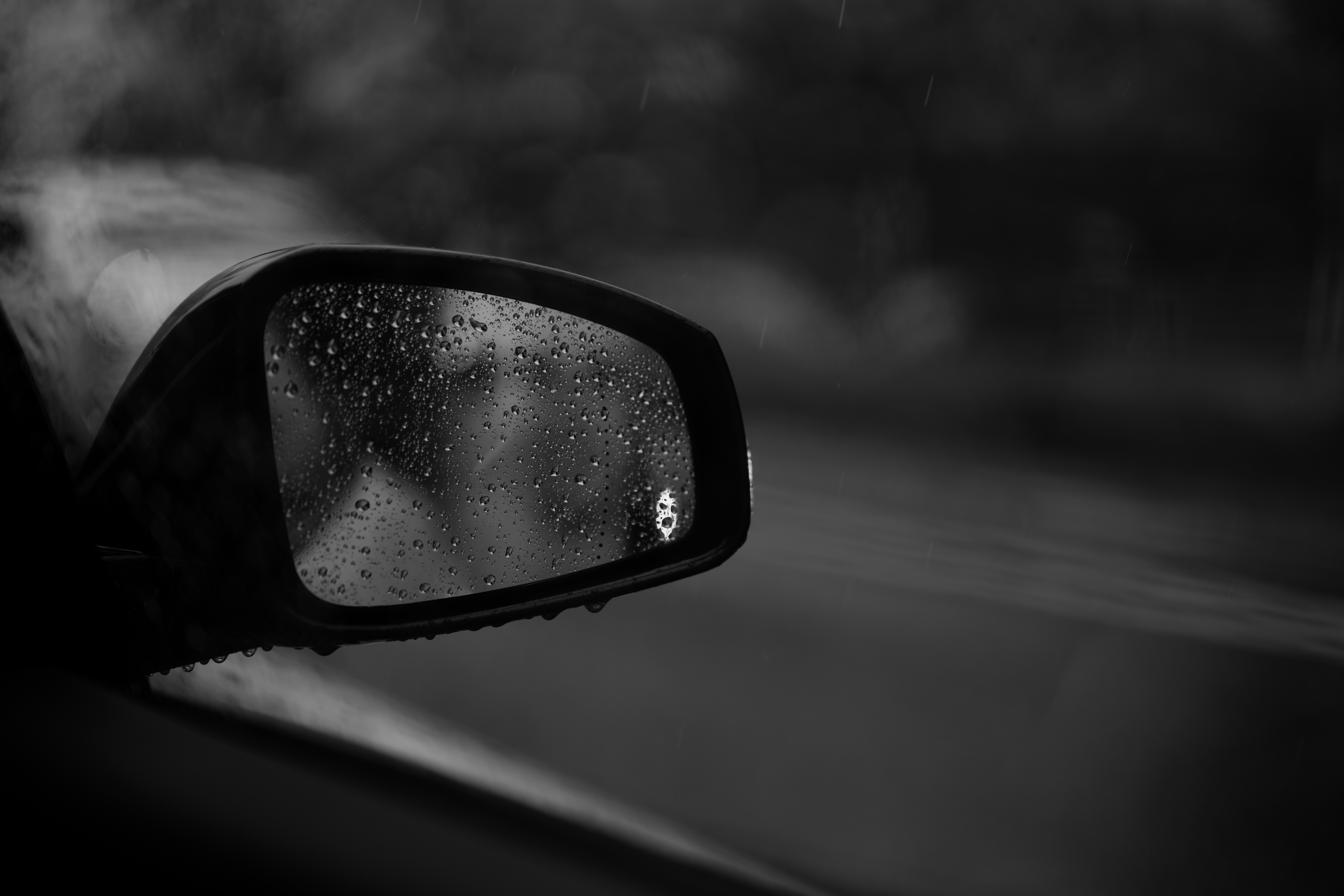 mirror, drops, black, car, glass, bw, chb cell phone wallpapers