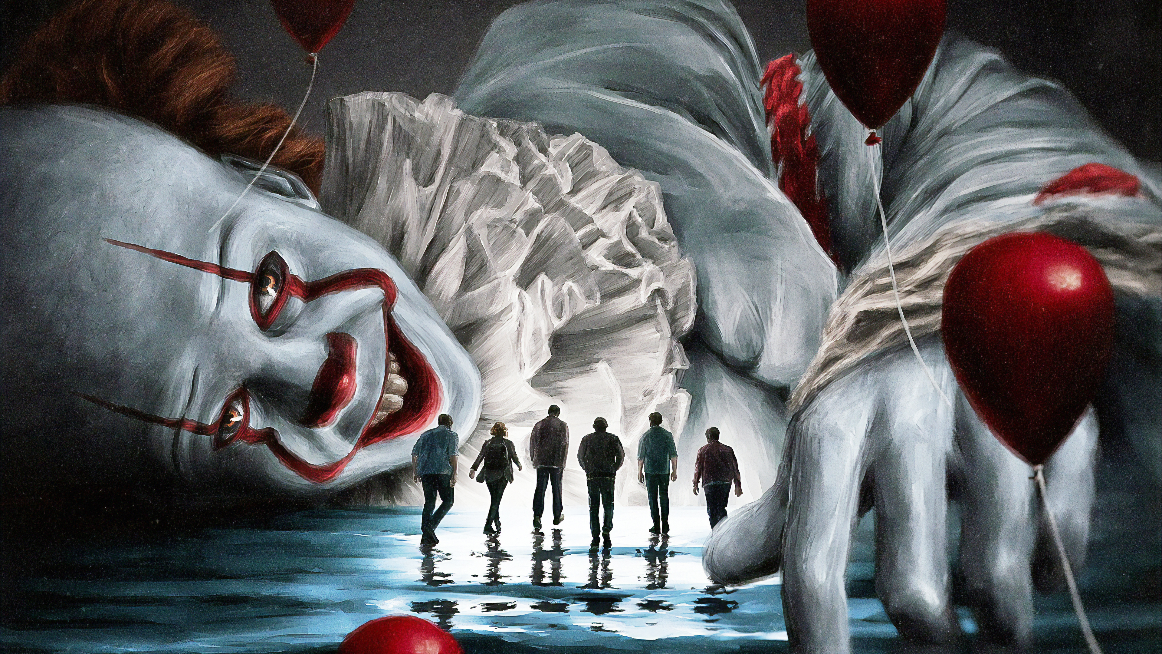pennywise (it), movie, it chapter two, balloon, clown, smile