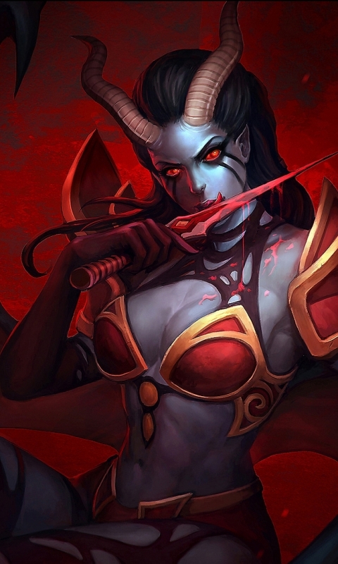 Photos DOTA 2 Invoker Queen of Pain Horns Fantasy Games 2560x1600