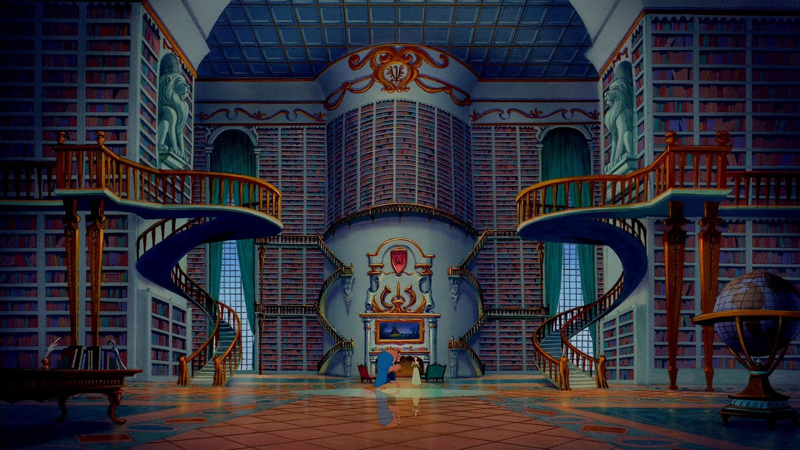 Красавица и чудовище библиотека в замке