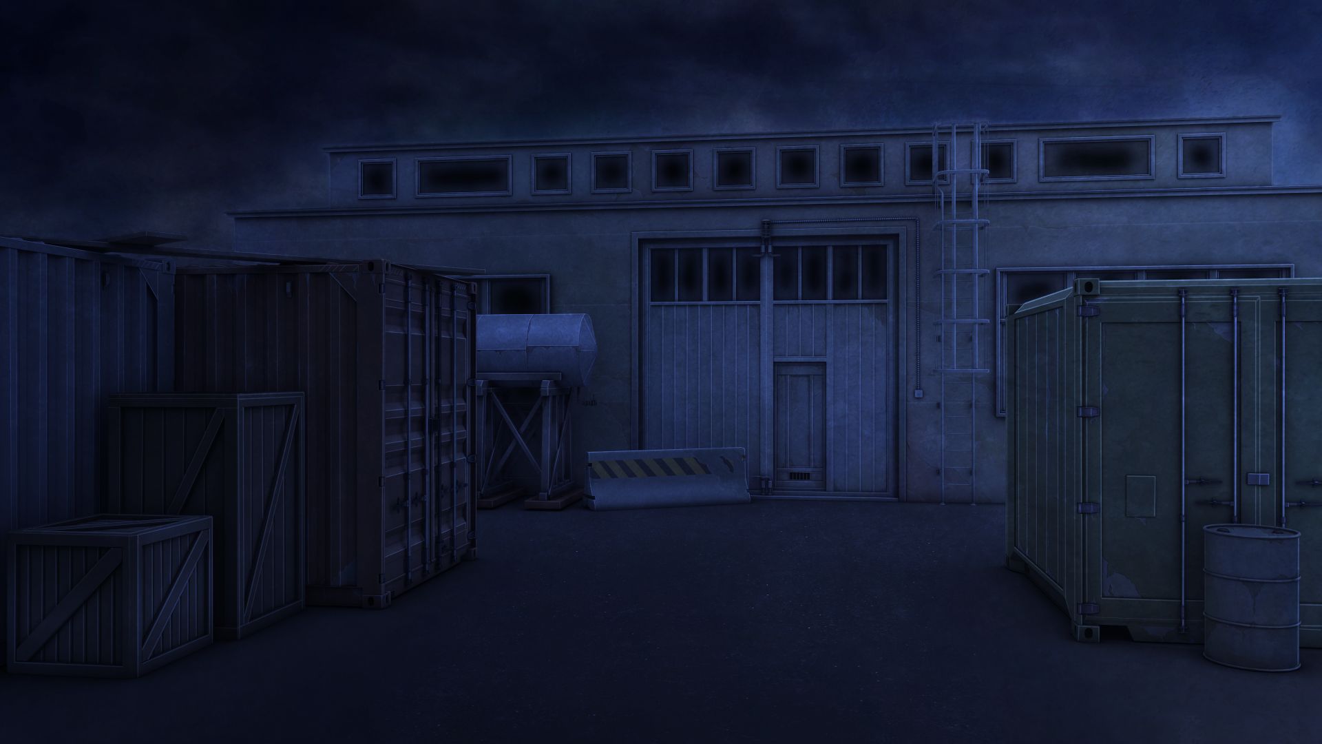 anime, original, container, dock, night Free Stock Photo