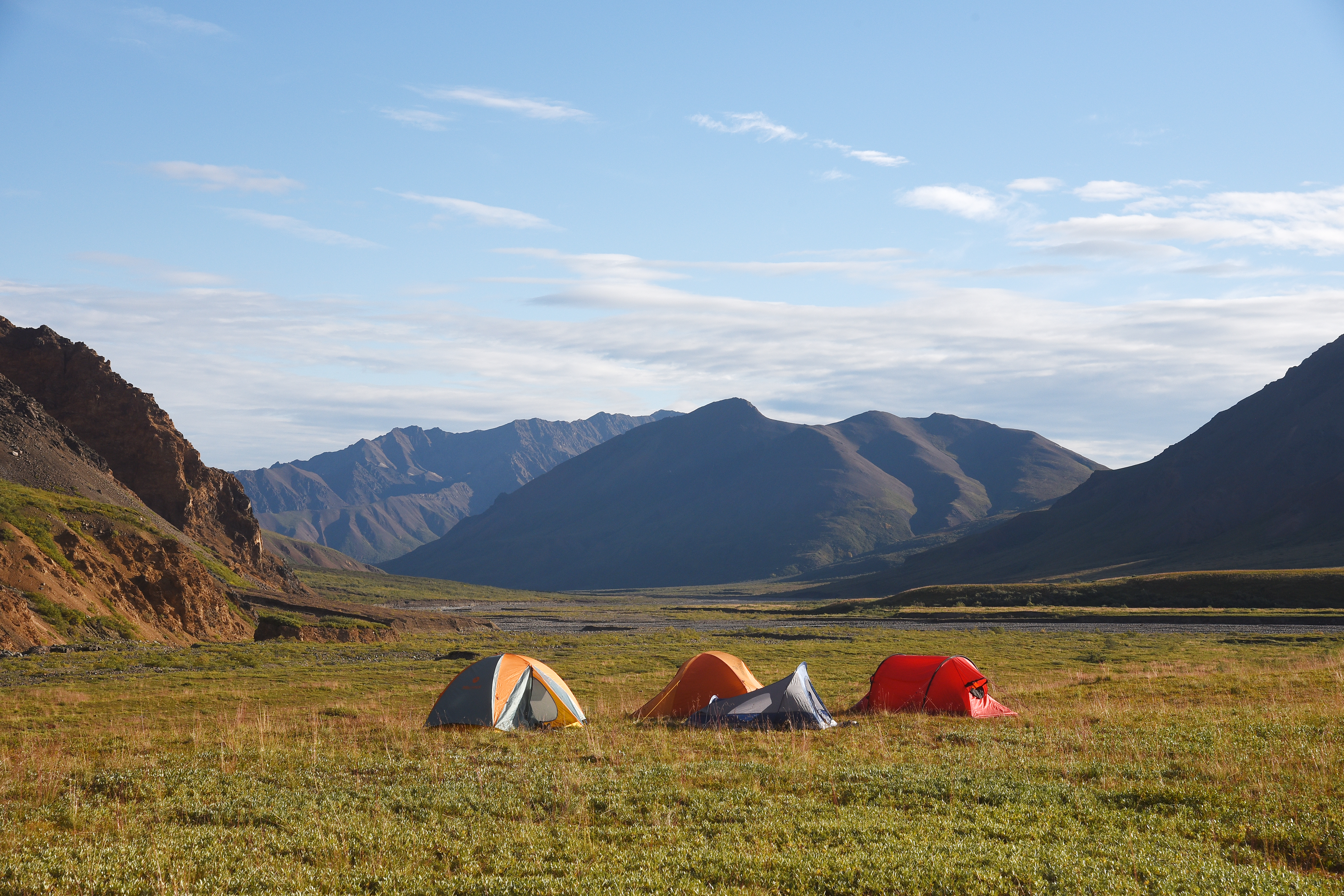 nature, mountains, field, tents, hike, campaign