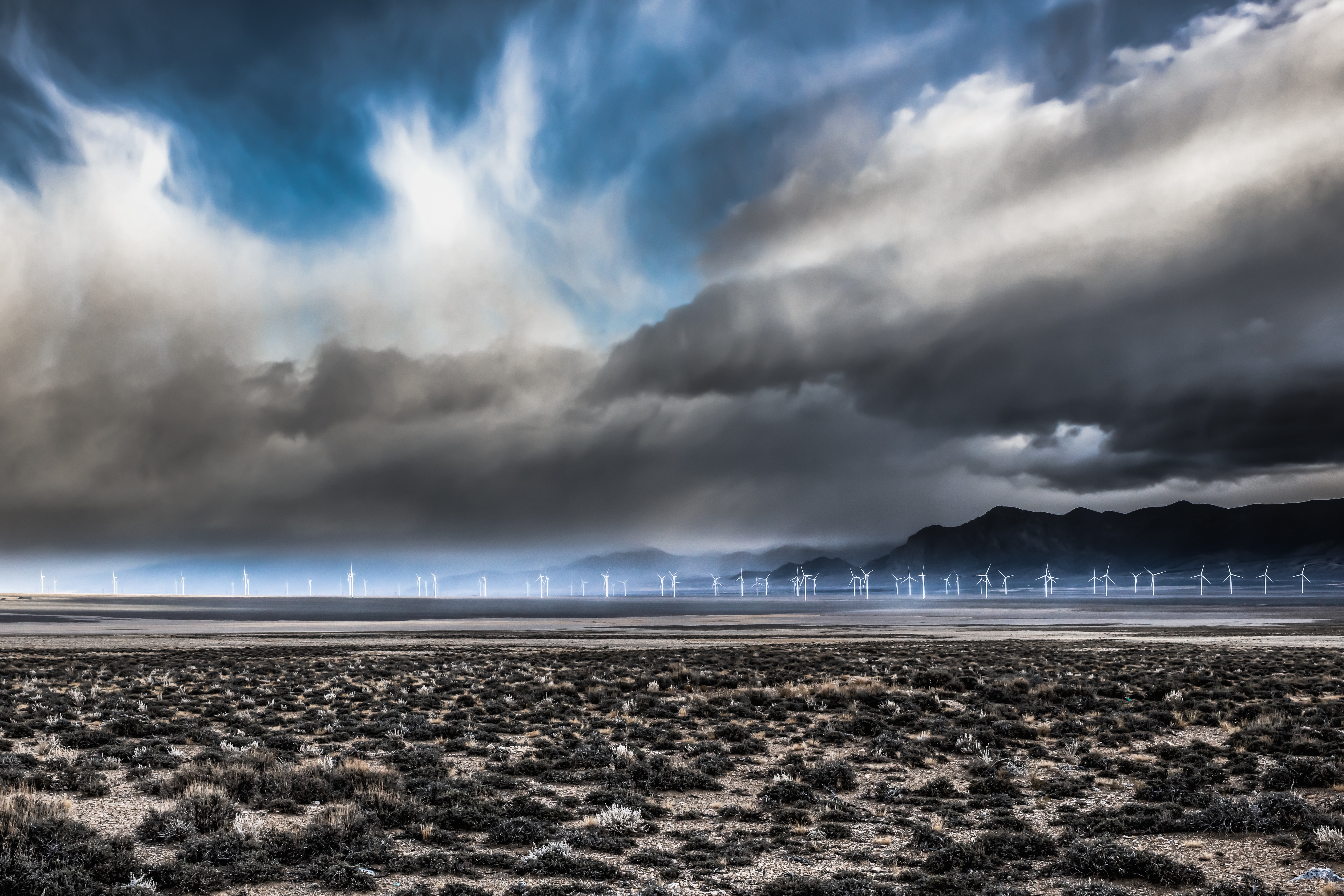 man made, wind turbine, cloud, desert, landscape, nevada, usa download HD wallpaper