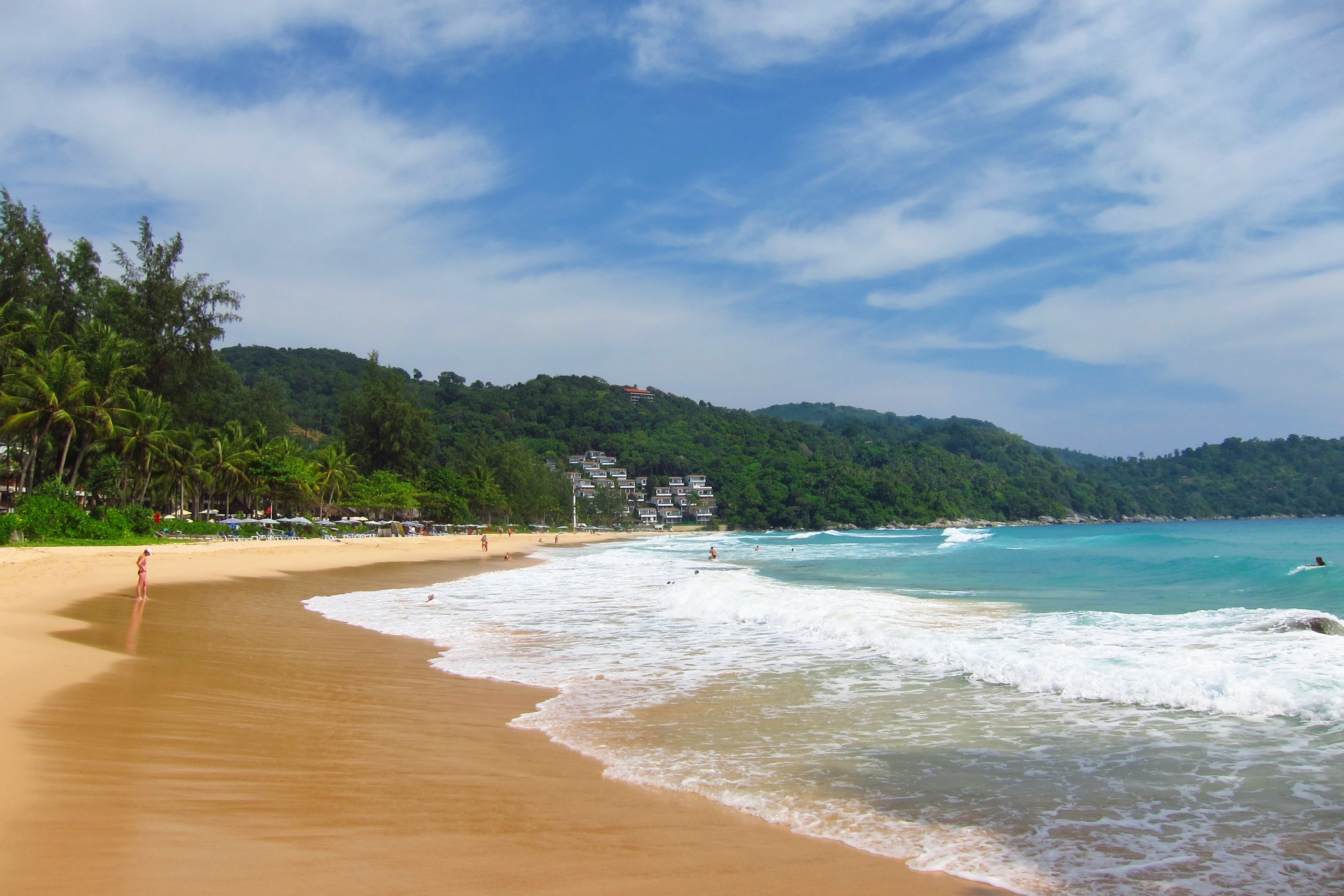 Free download wallpaper Beach, Tropics, Surf, Nature, Palms, Sea, Sand on your PC desktop
