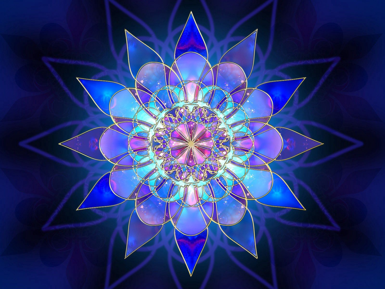 pattern, form, abstract, flower, petals, fractal Full HD