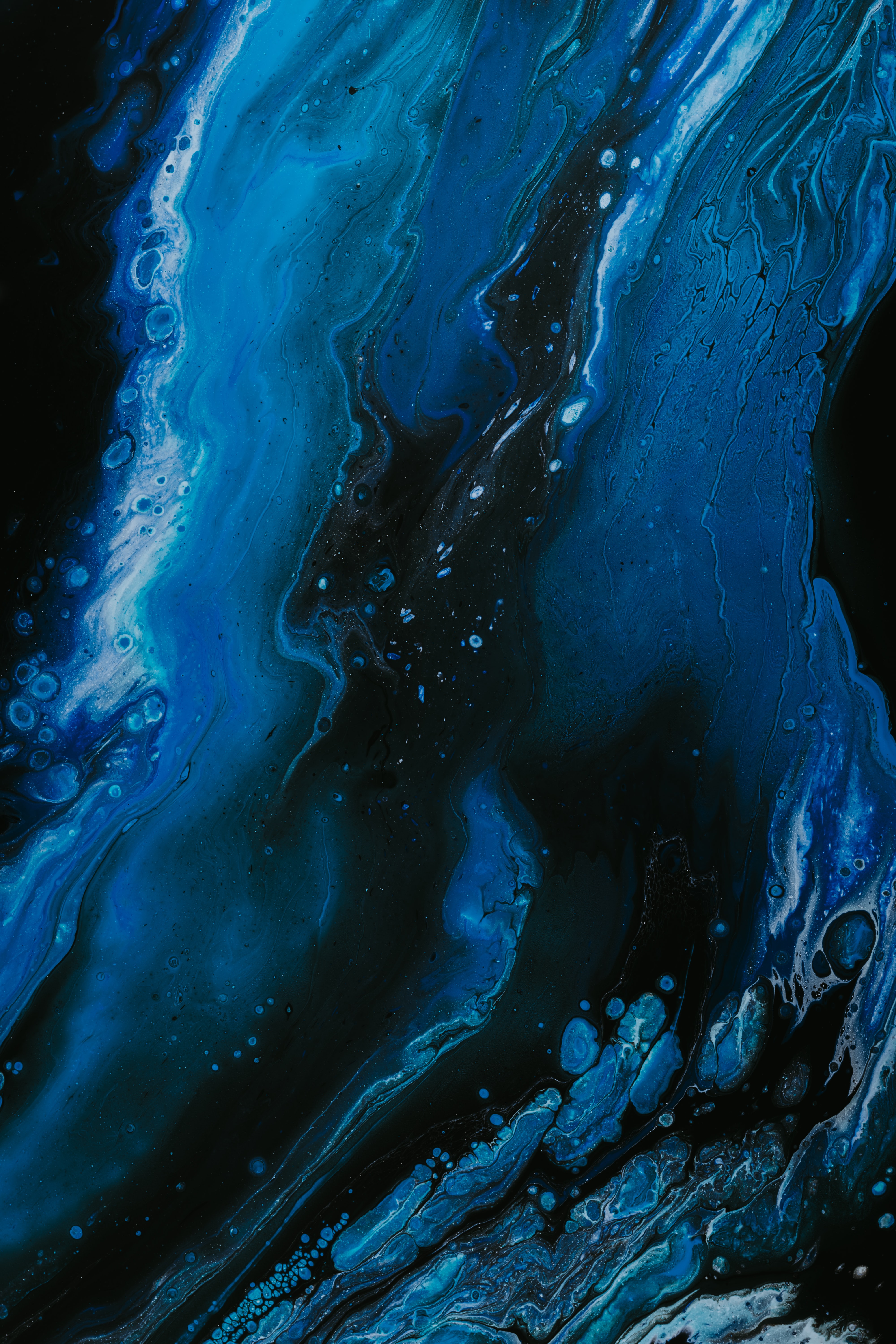 fluid art, divorces, black, abstract, blue, paint, fifth 4K Ultra