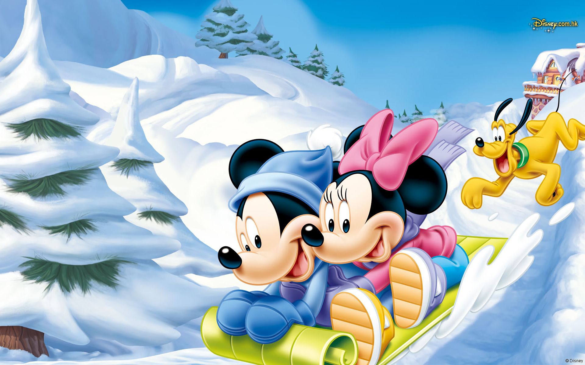 disney, mickey mouse, movie, minnie mouse, pluto, snow HD for desktop 1080p