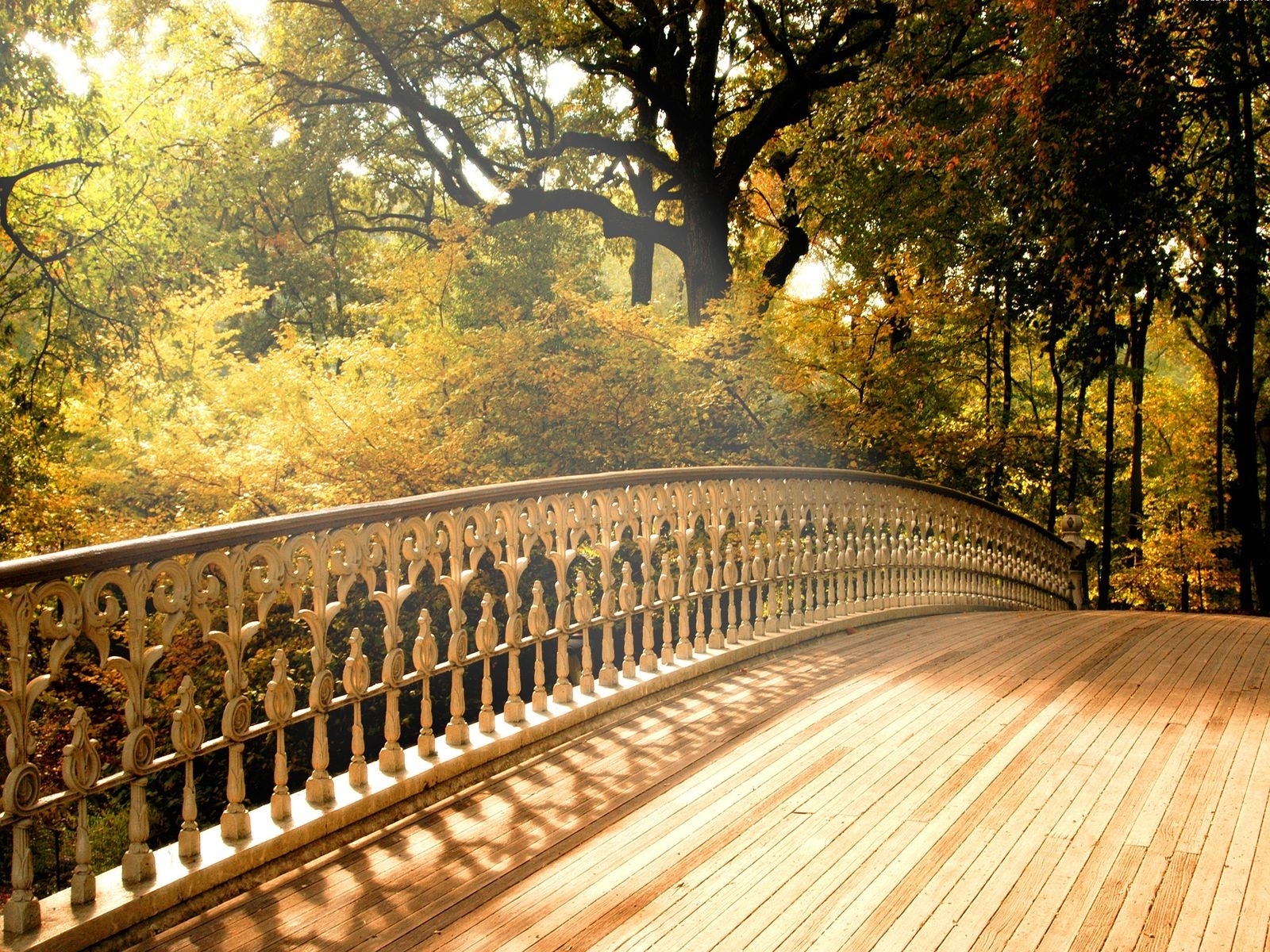 Download mobile wallpaper Bridges, Trees, Landscape for free.
