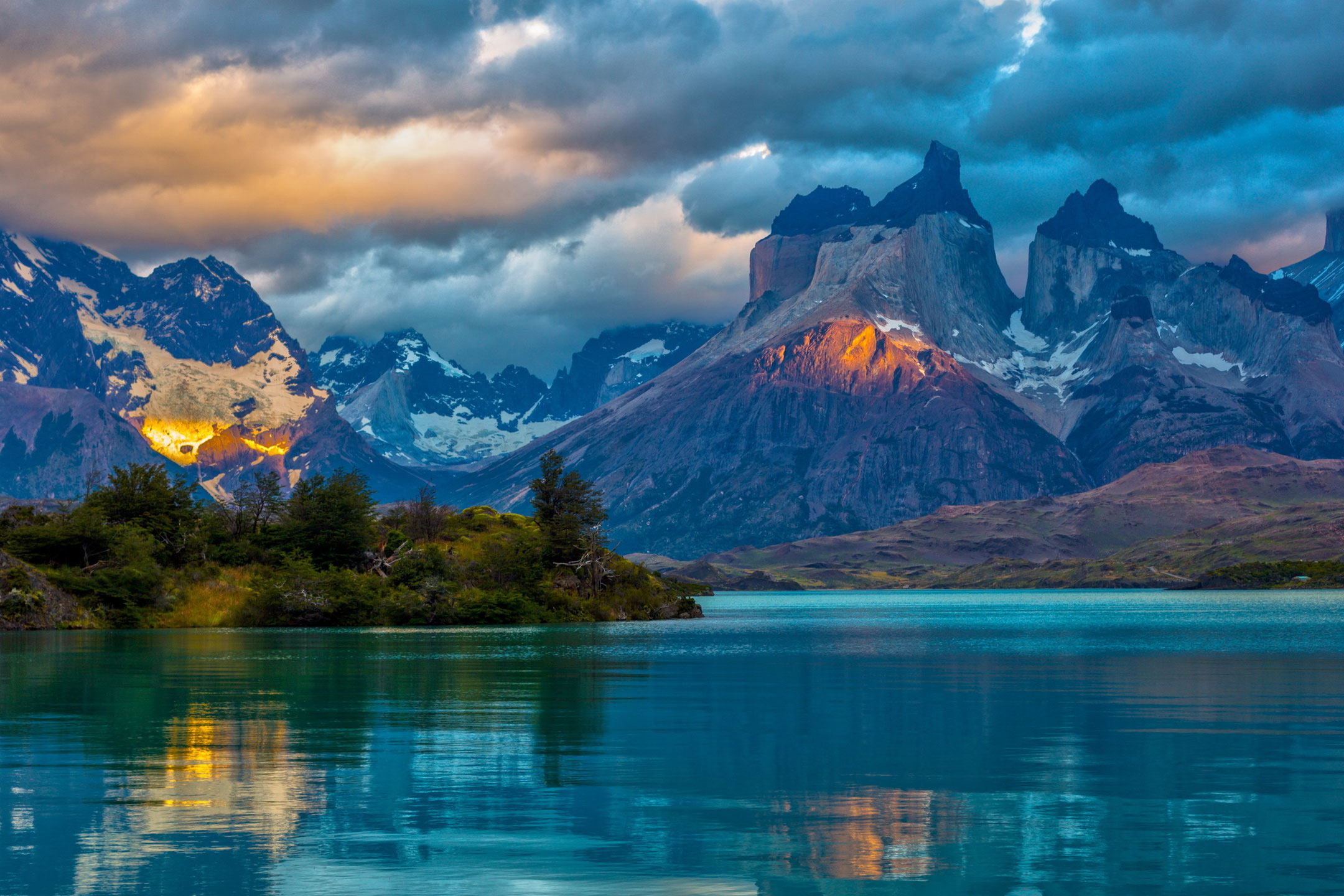 mountains, earth, torres del paine, mountain, cloud, lake Desktop Wallpaper