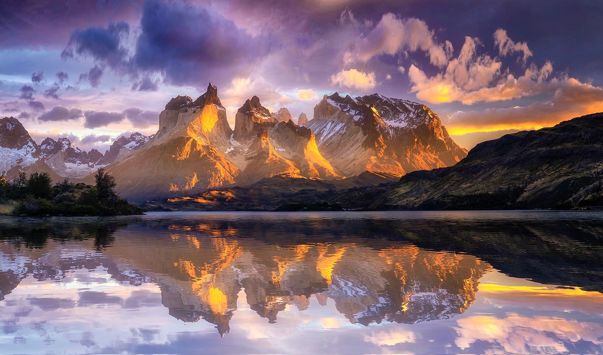 earth, torres del paine, andes, chile, lake, mountain, patagonia, peak, reflection, mountains