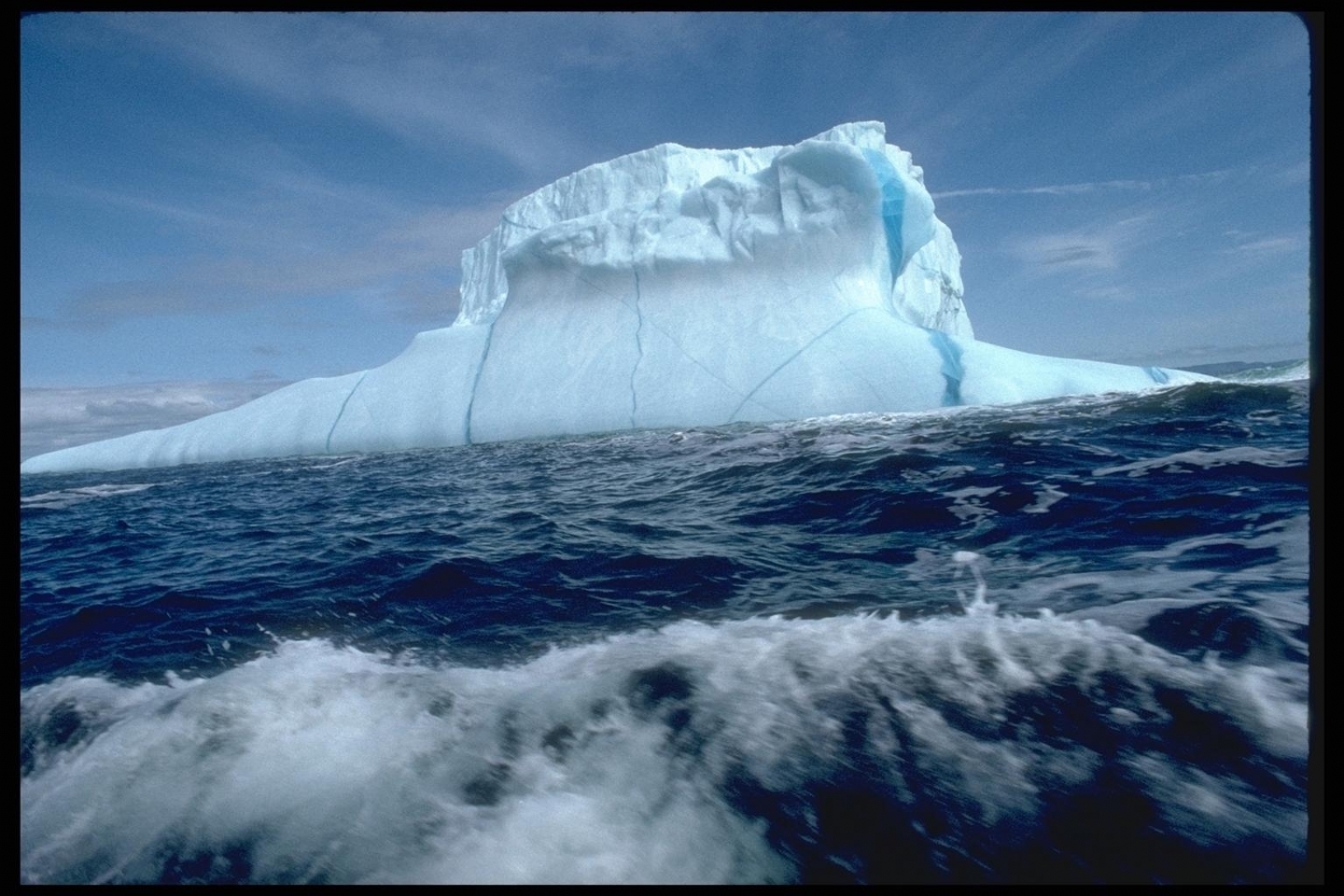 landscape, sea, icebergs, blue