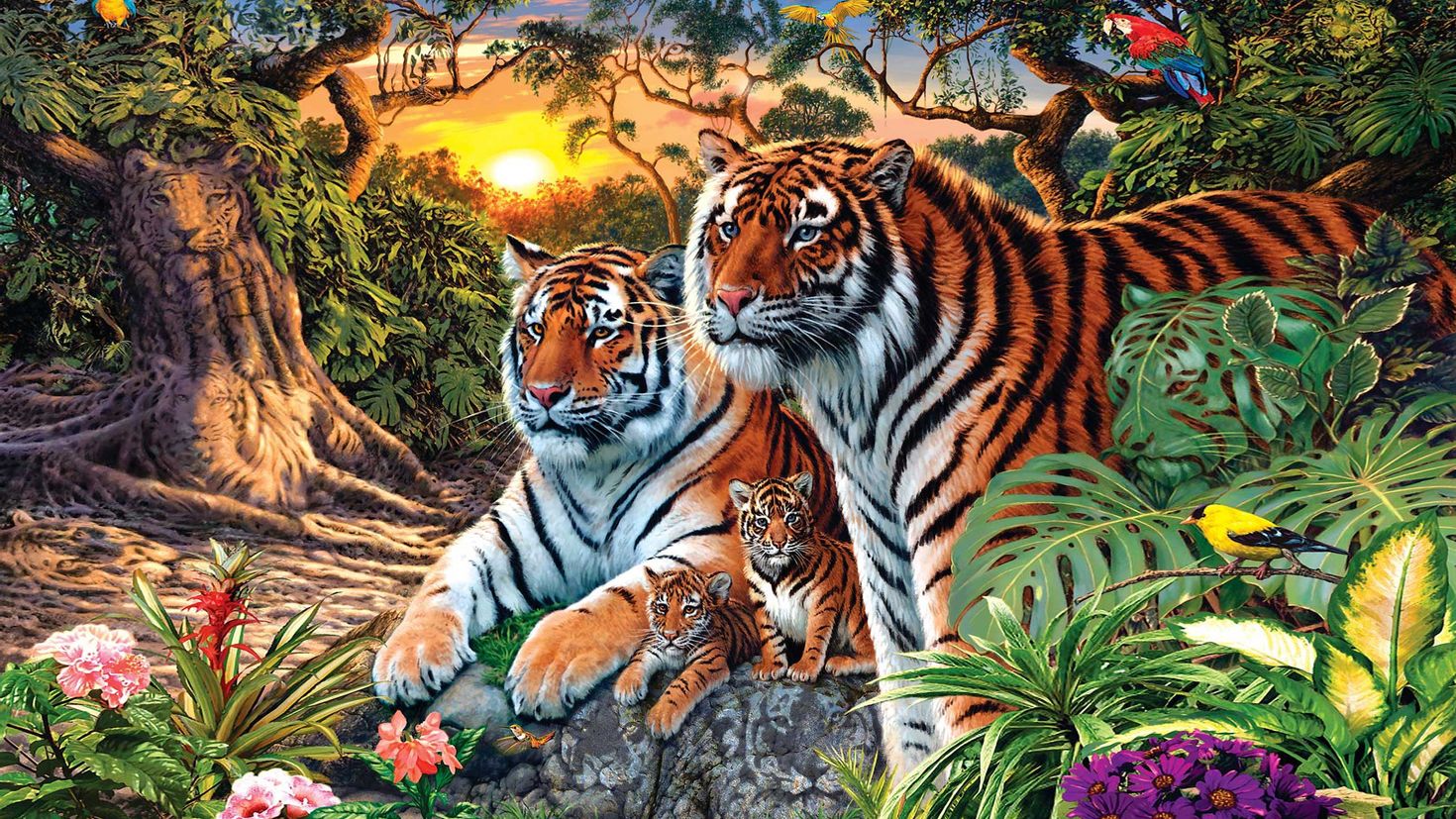 Сколько тигров на картинке