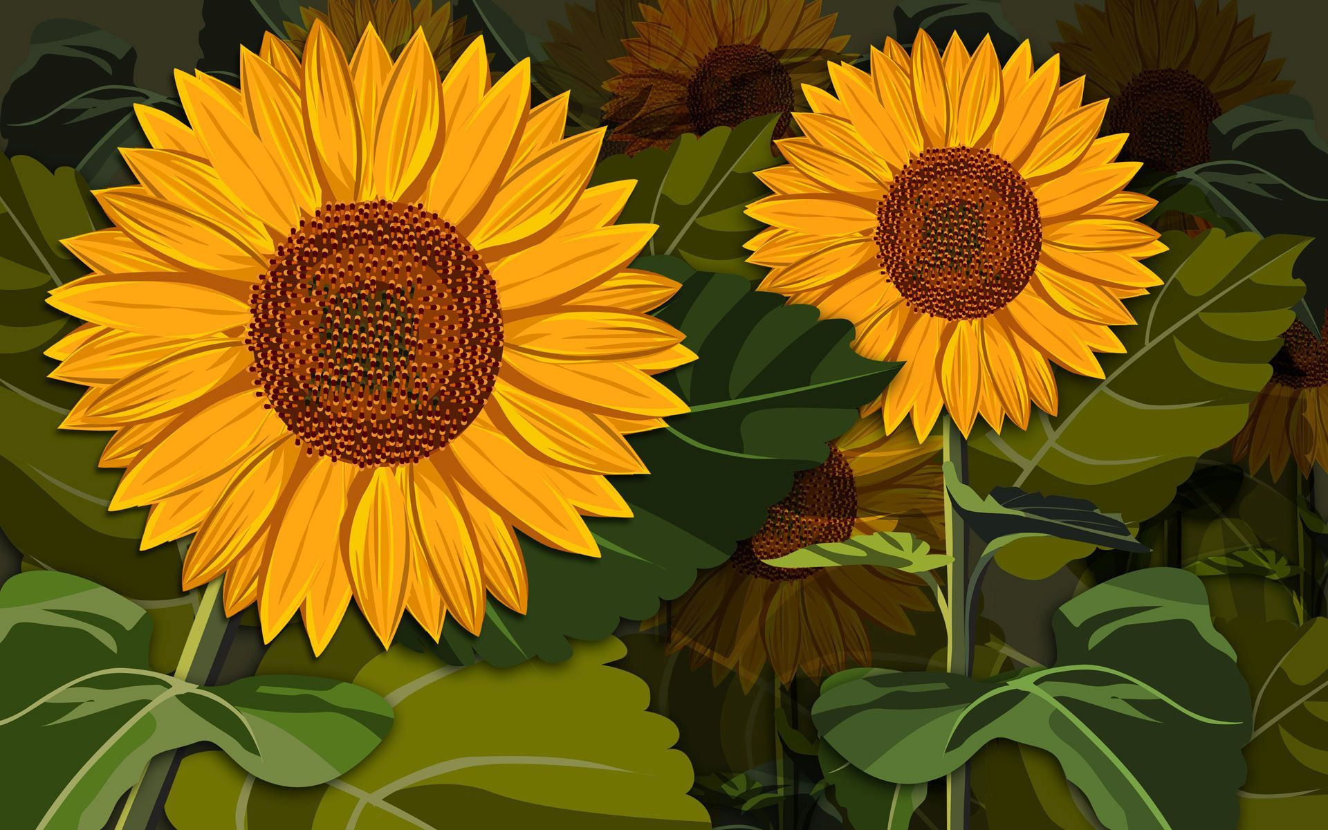 Download mobile wallpaper Flowers, Flower, Leaf, Artistic, Sunflower, Yellow Flower for free.