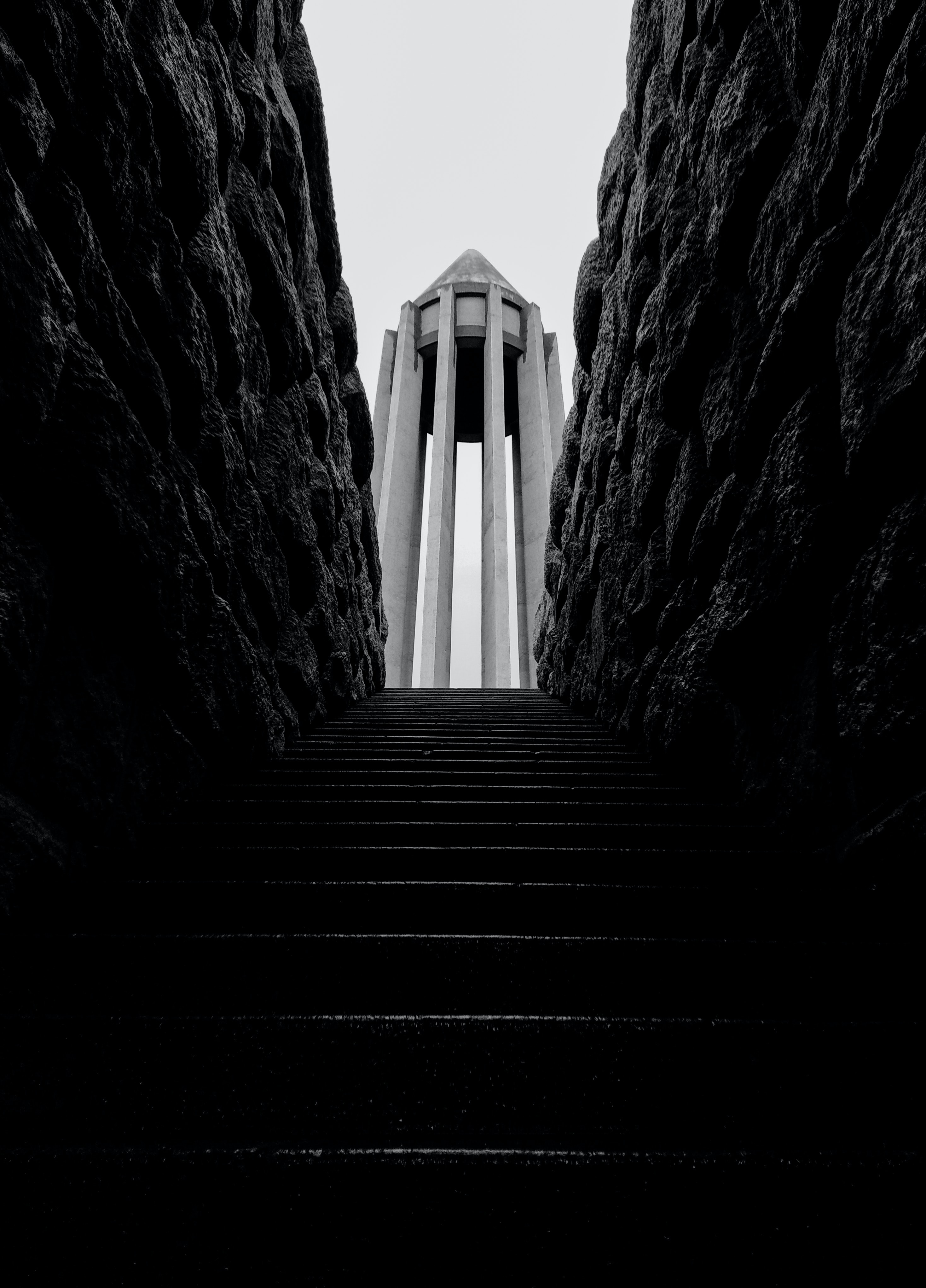 Download mobile wallpaper Ladder, Chb, Cities, Architecture, Bw, Stairs for free.