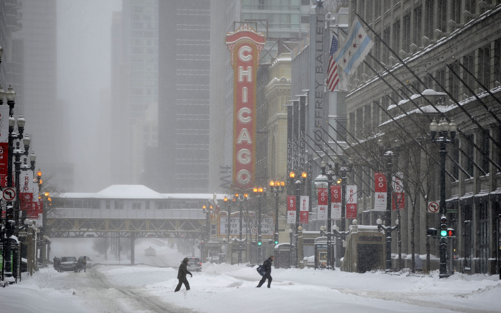 Чикаго Иллинойс улицы зимой