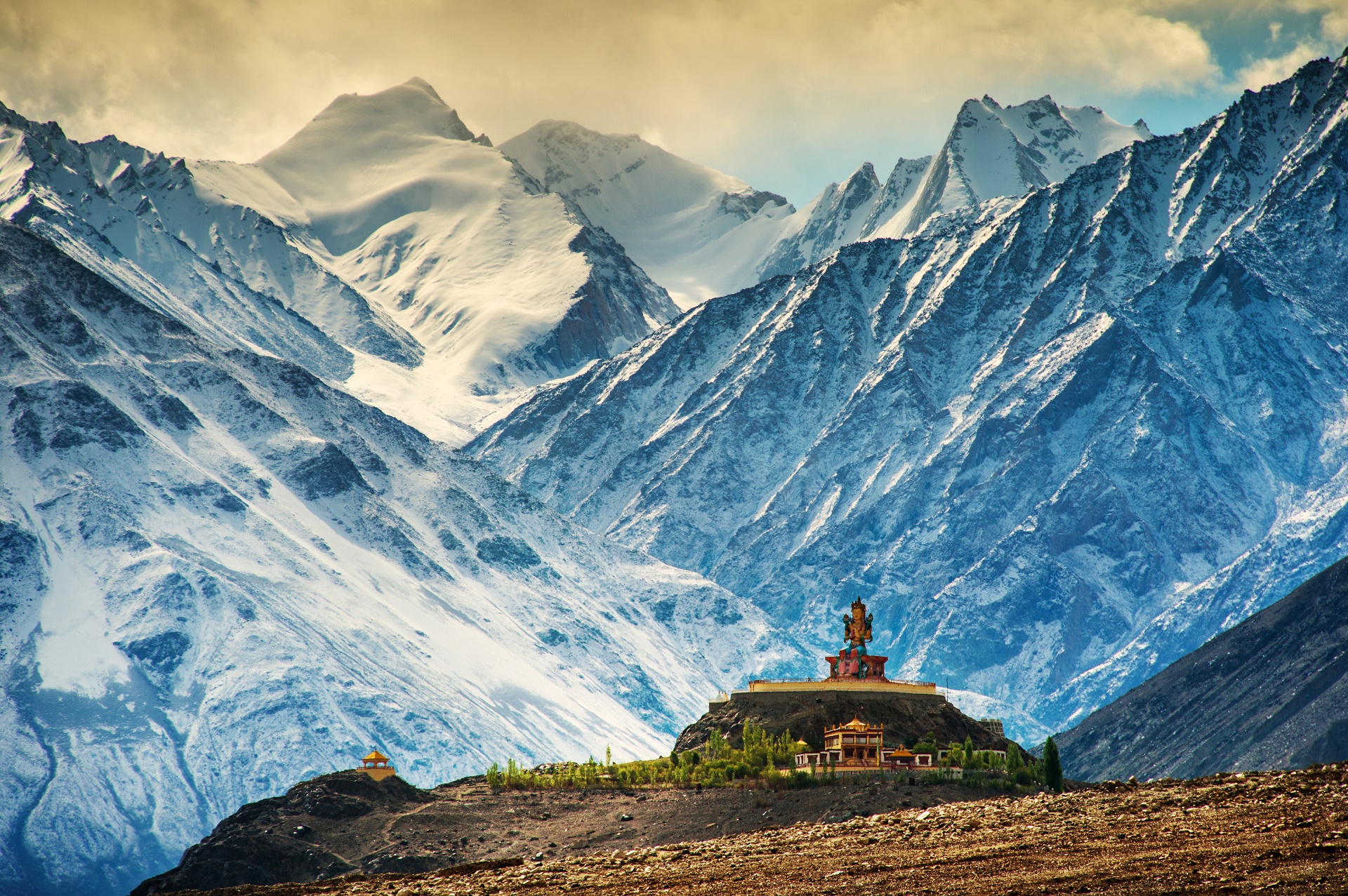 monastery, india, religious, mountain for android