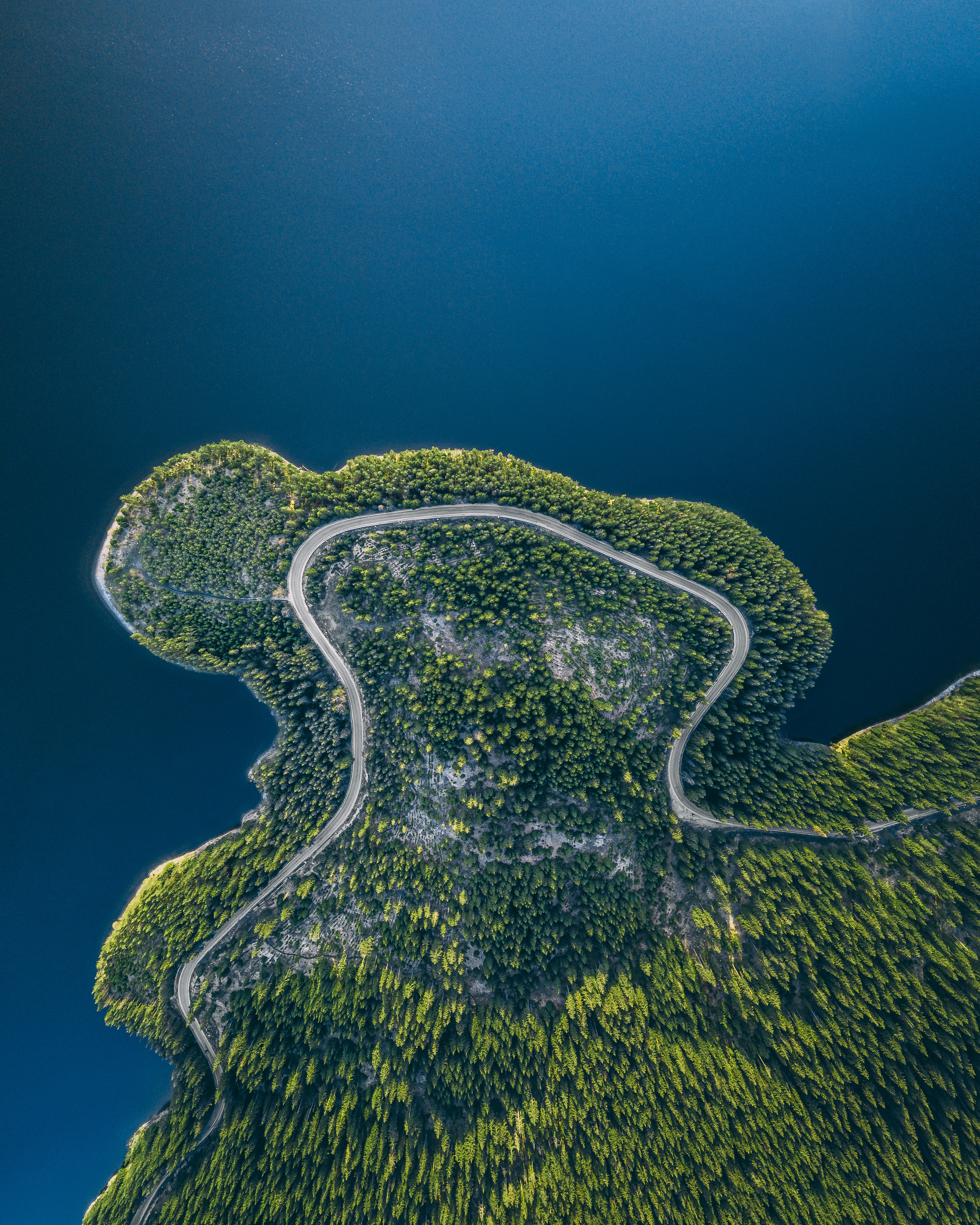 Download mobile wallpaper View From Above, Road, Land, Nature, Water, Island, Earth for free.