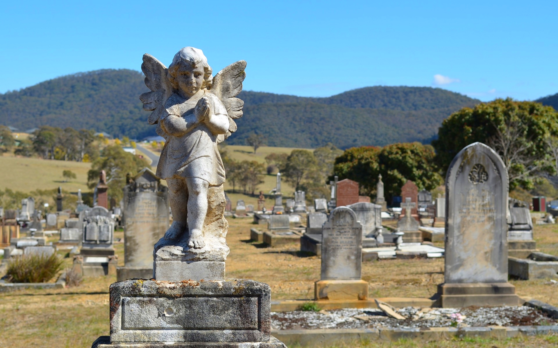 religious, cemetery, angel statue, angel, grave, graveyard, statue 2160p