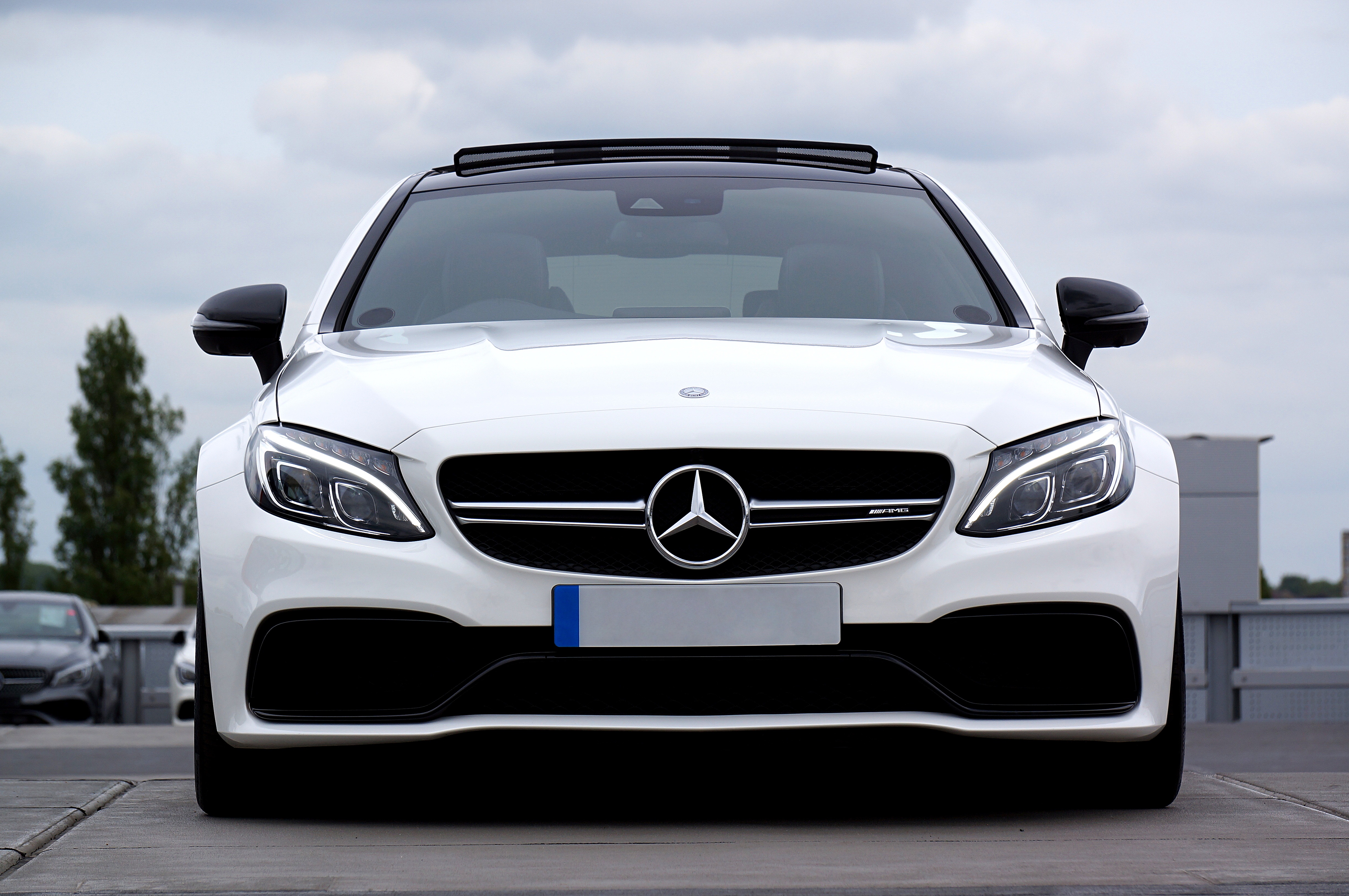 Download mobile wallpaper Mercedes C63 Amg, Cars, Machine, Car, Front View, Mercedes for free.