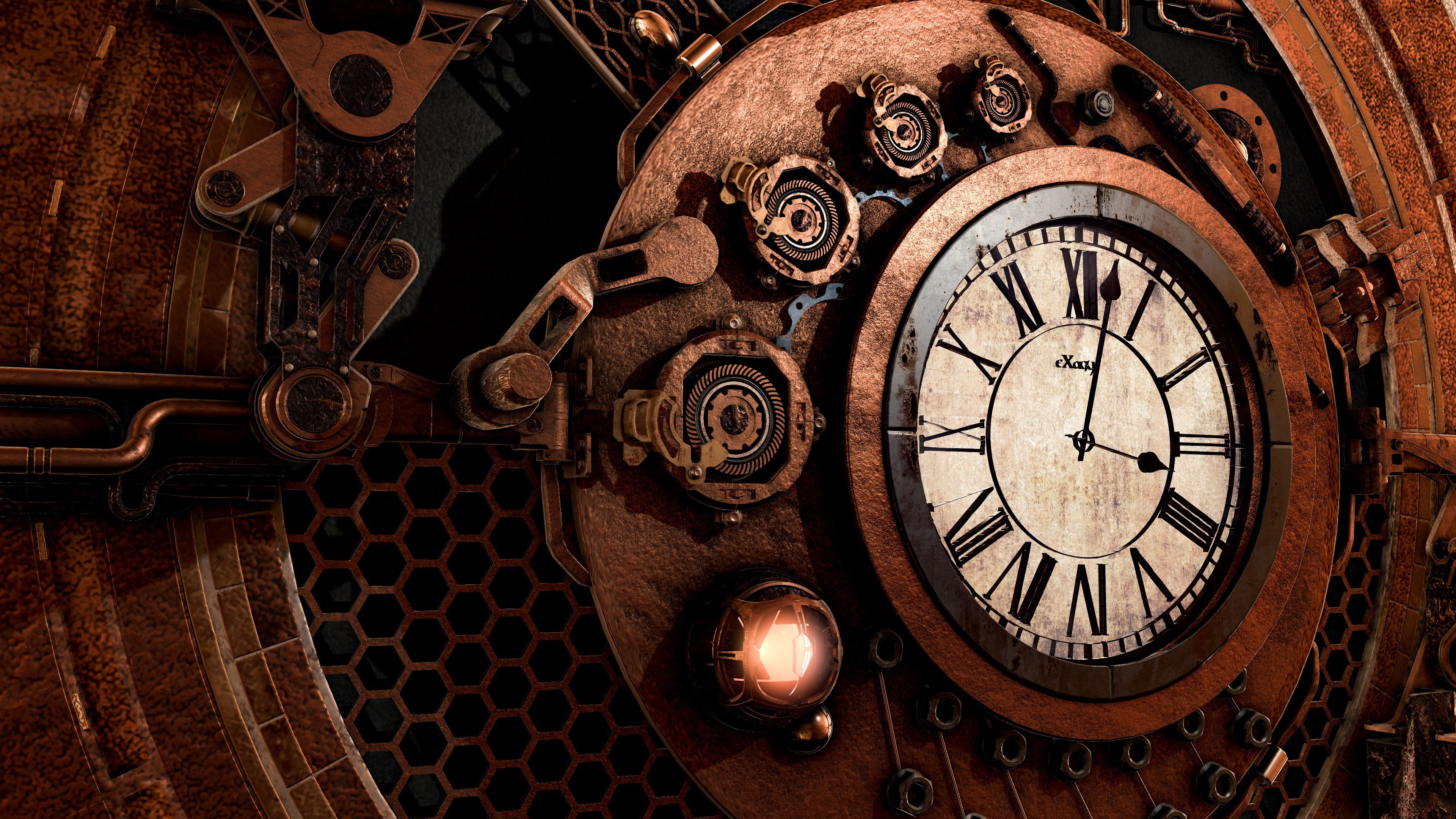 steampunk, time, mechanism, clock, it's time, arrows, miscellanea, clock face, miscellaneous, dial Smartphone Background