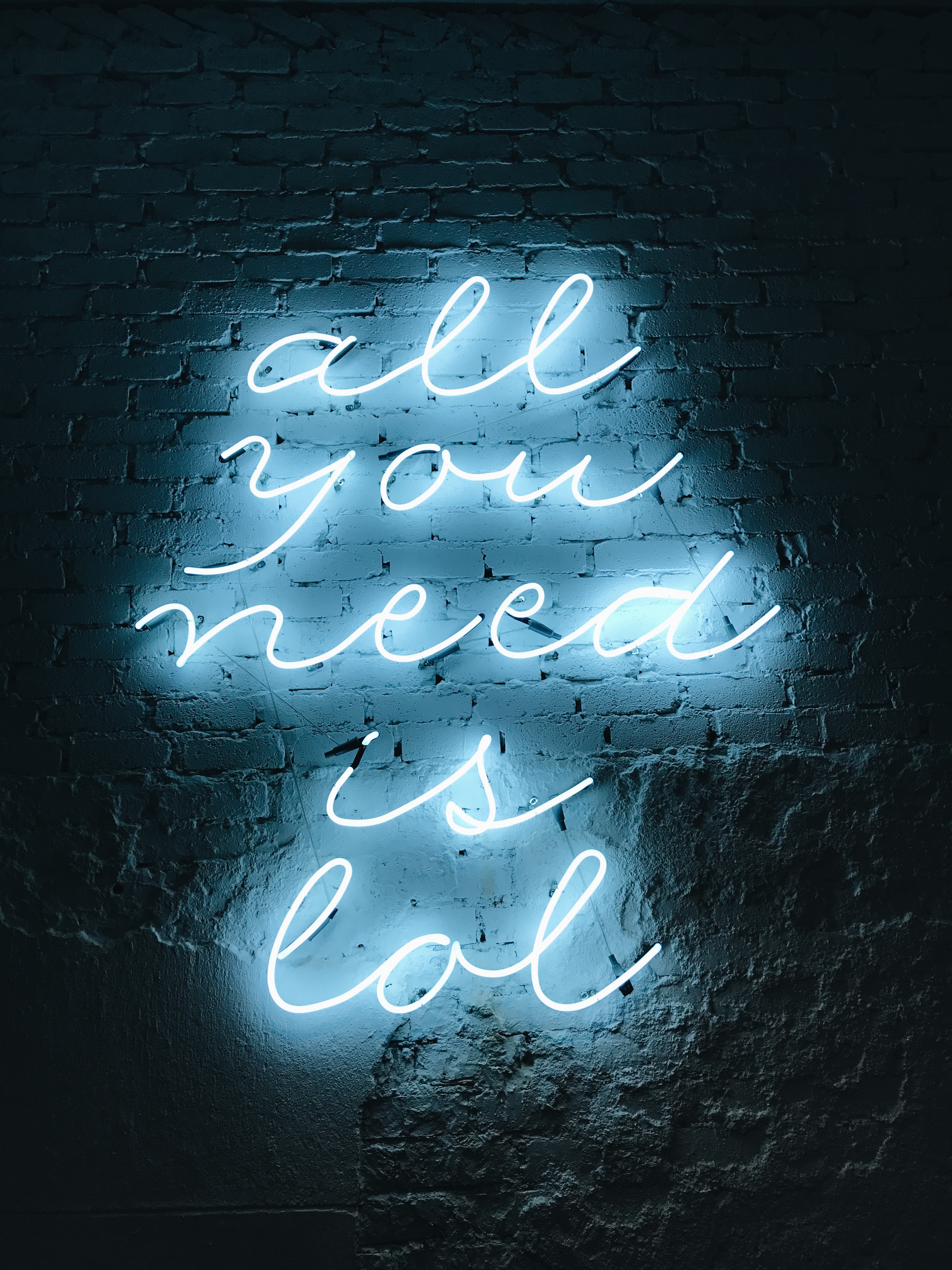 Download mobile wallpaper Backlight, Illumination, Wall, Neon, Words, Inscription for free.