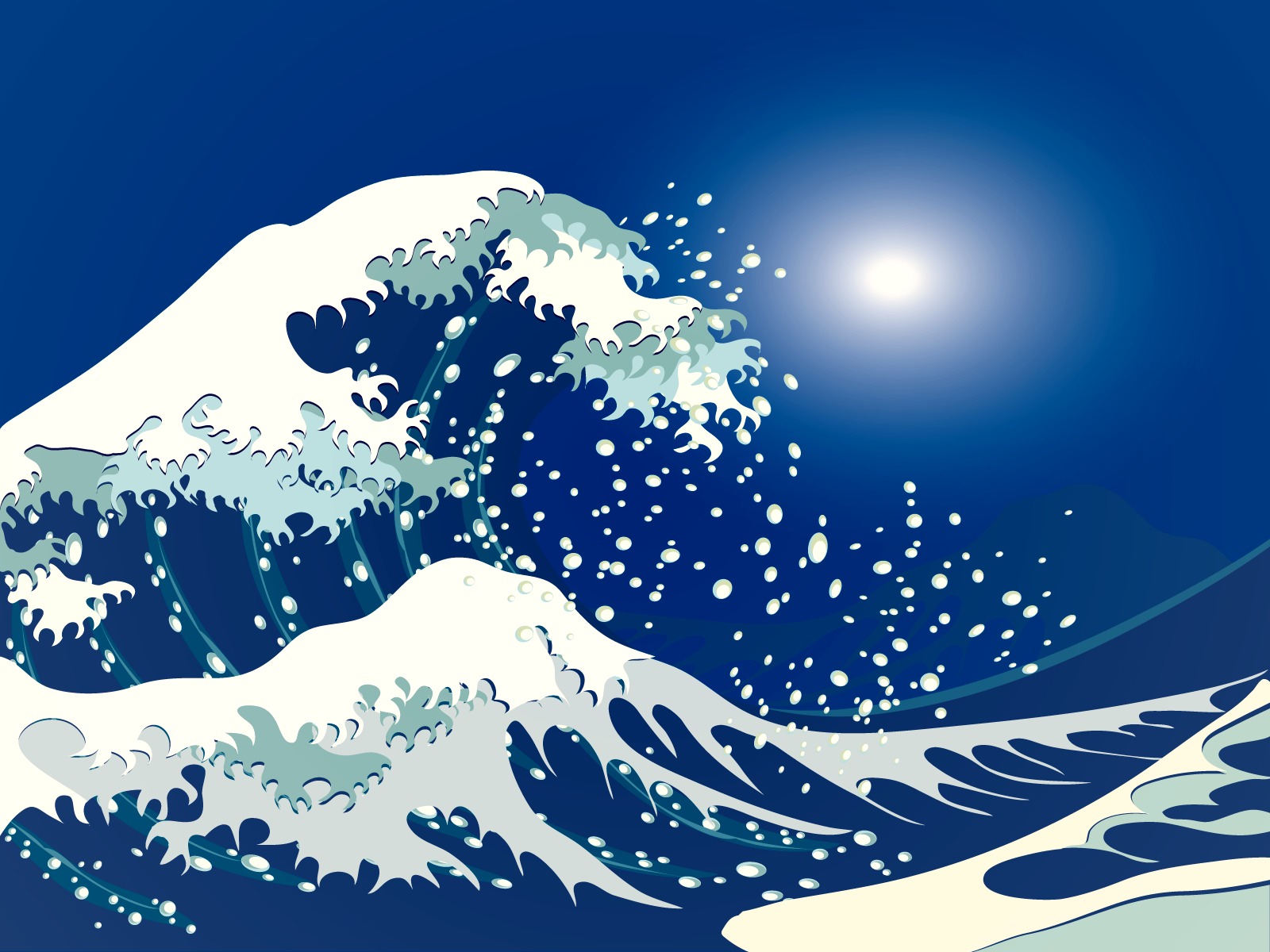 the great wave off kanagawa, artistic, ocean, water, wave