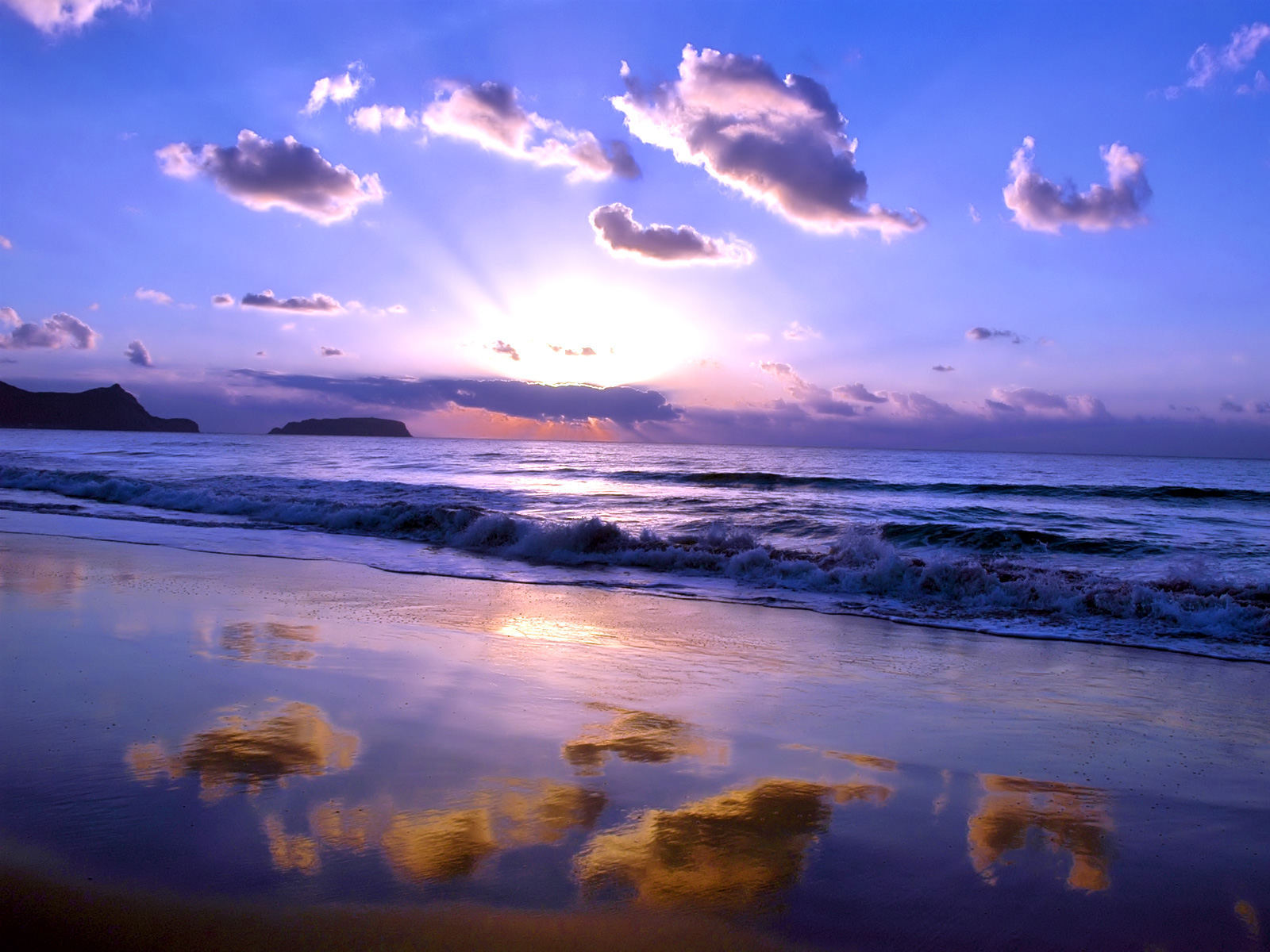 Laden Sie das Sun, Clouds, Landschaft, Sky, Sea, Strand-Bild kostenlos auf Ihren PC-Desktop herunter