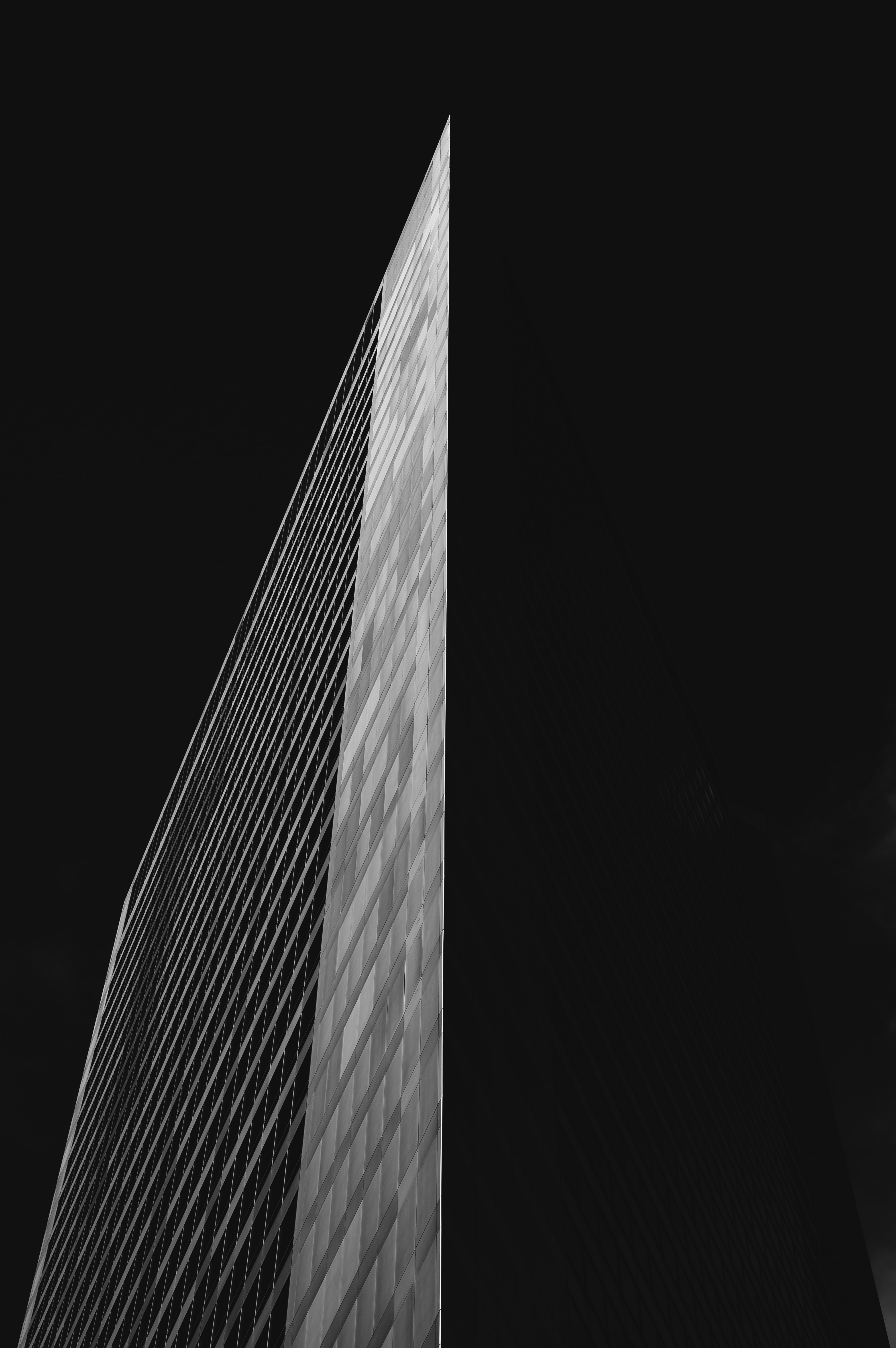black and white, black, architecture, building, bw, chb, edge, facet 8K