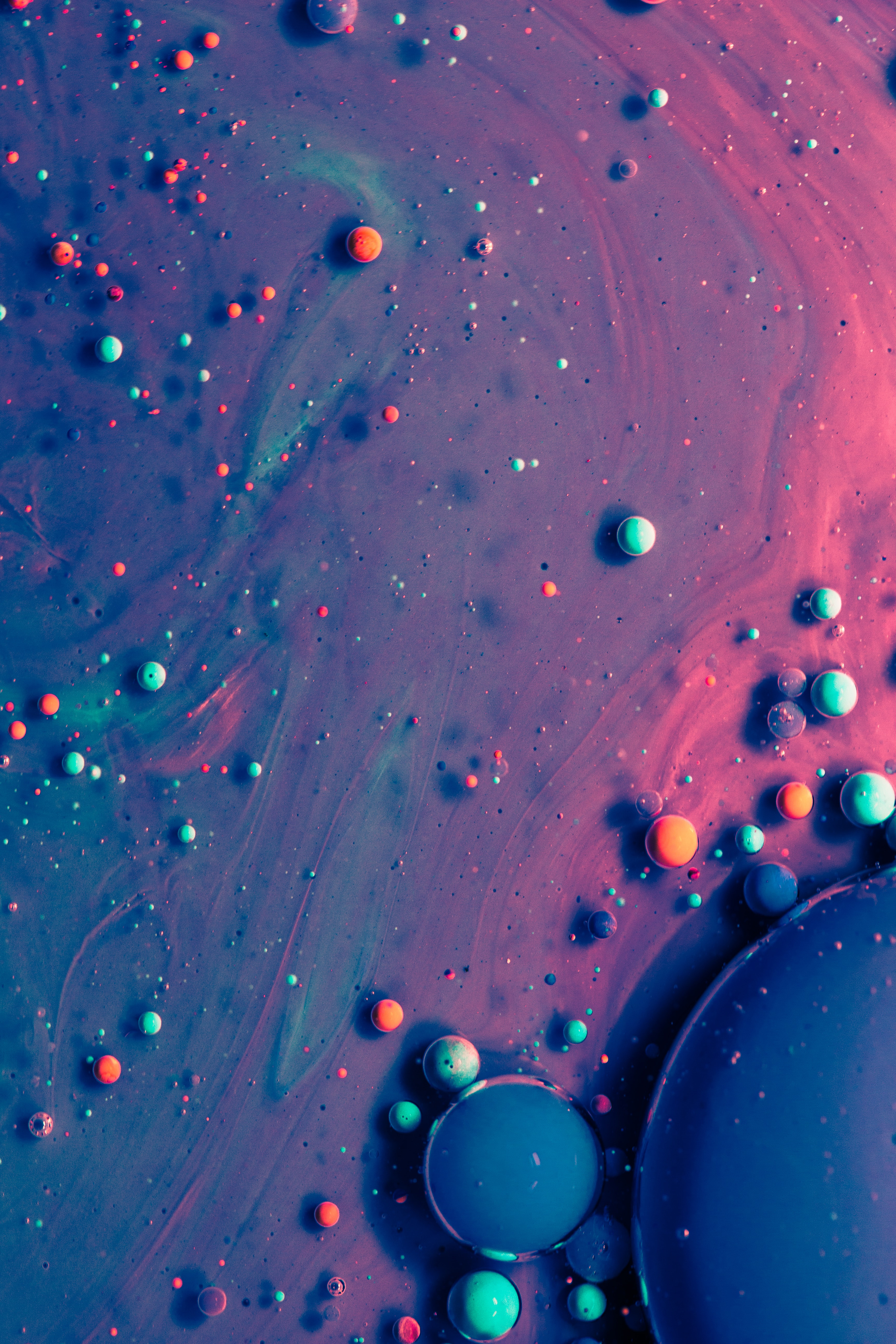 abstract, bubbles, multicolored, motley, texture, paint Phone Background