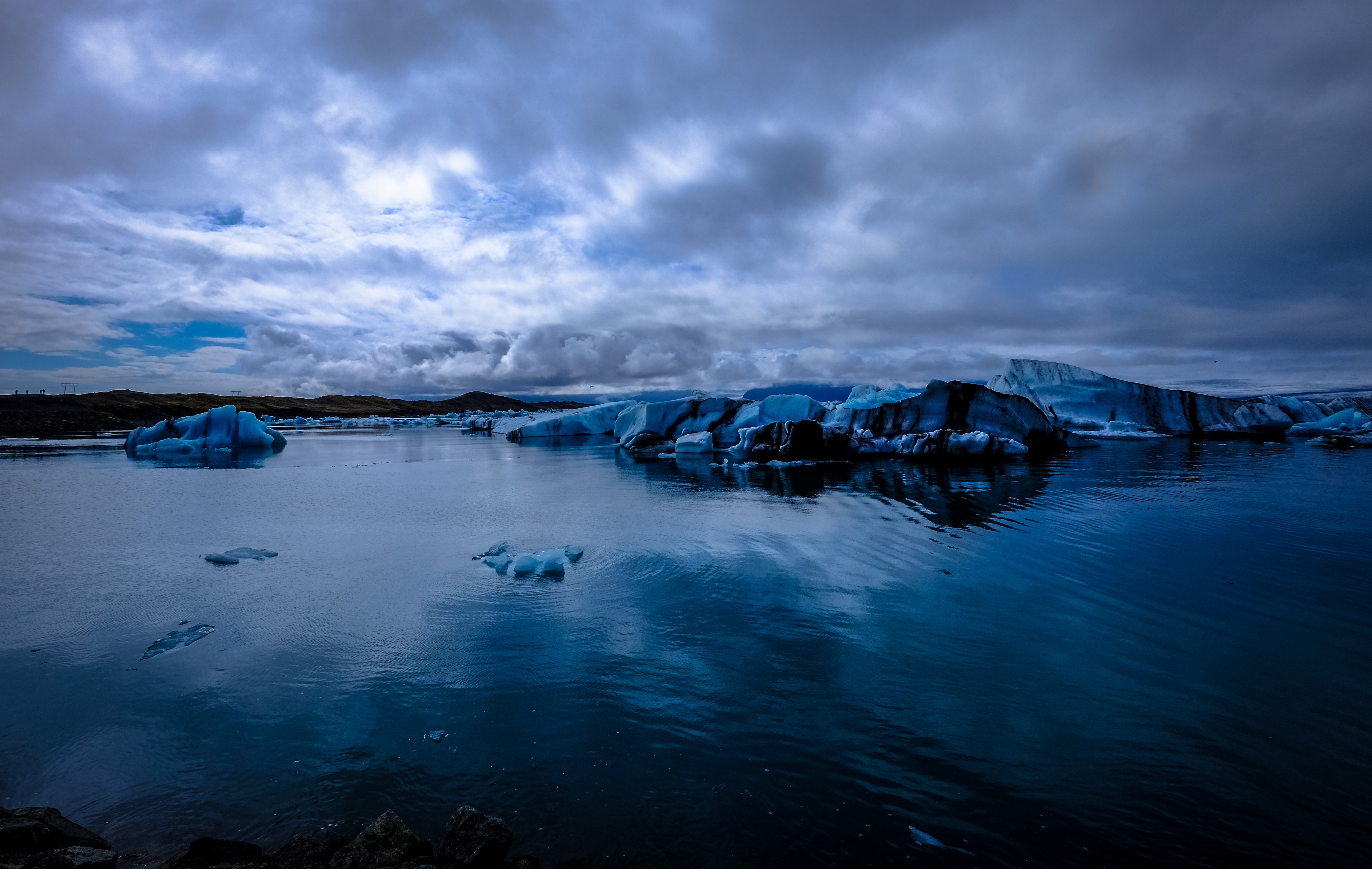 glacier, sea, nature, ice, snow, evening phone background