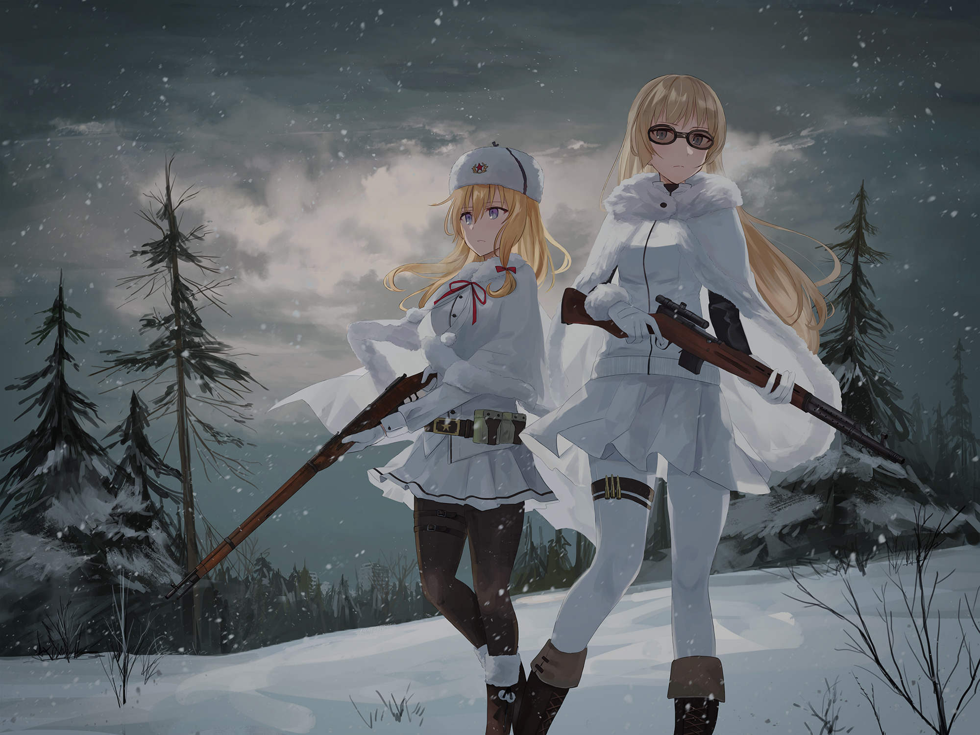 Wallpaper Girls Frontline, Girls front, Mosin Nagant, SVT-38 for mobile and  desktop, section сёнэн, resolution 2000x1500 - download