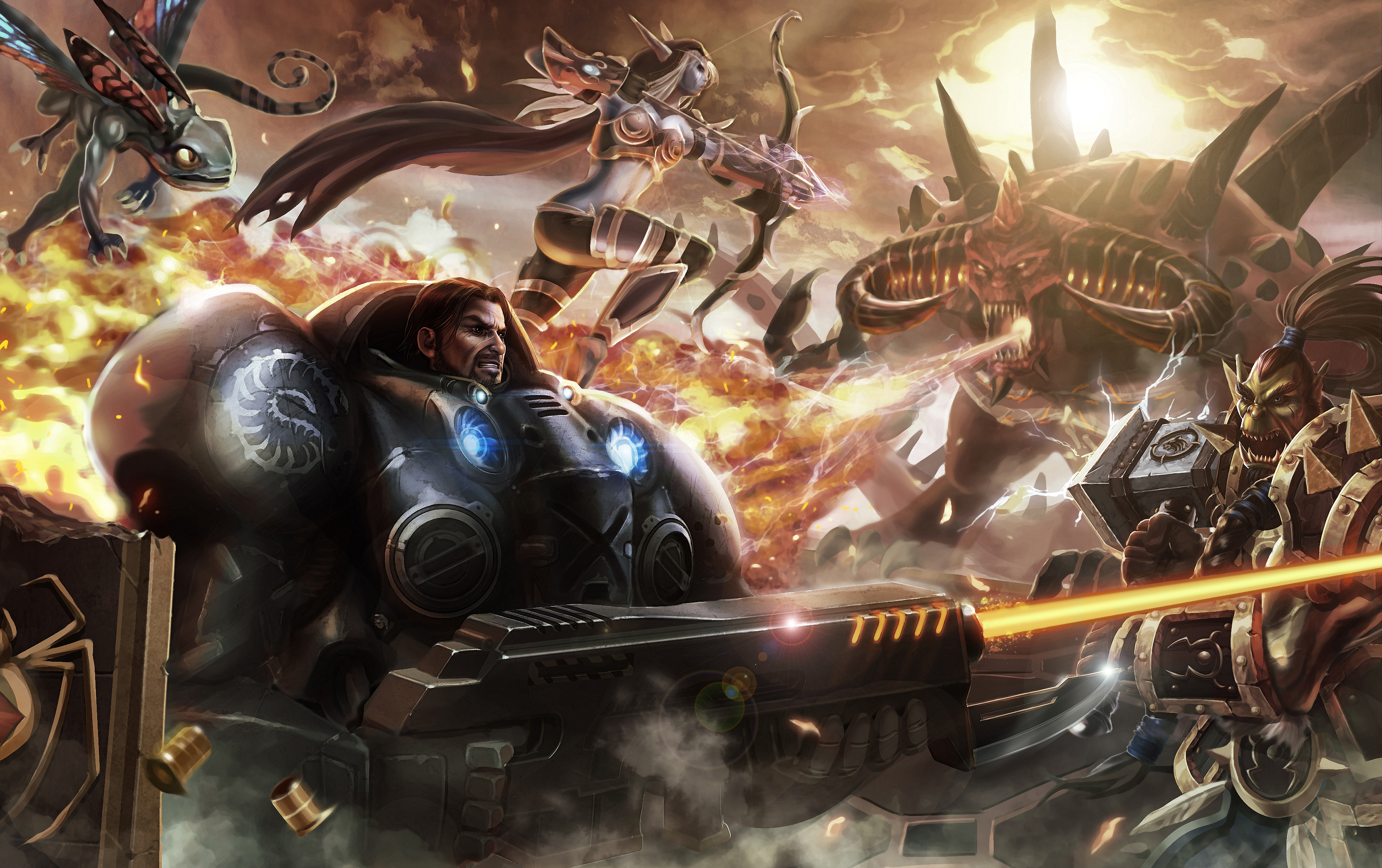 video game, heroes of the storm, diablo, jim raynor, sylvanas windrunner, thrall (world of warcraft) HD wallpaper