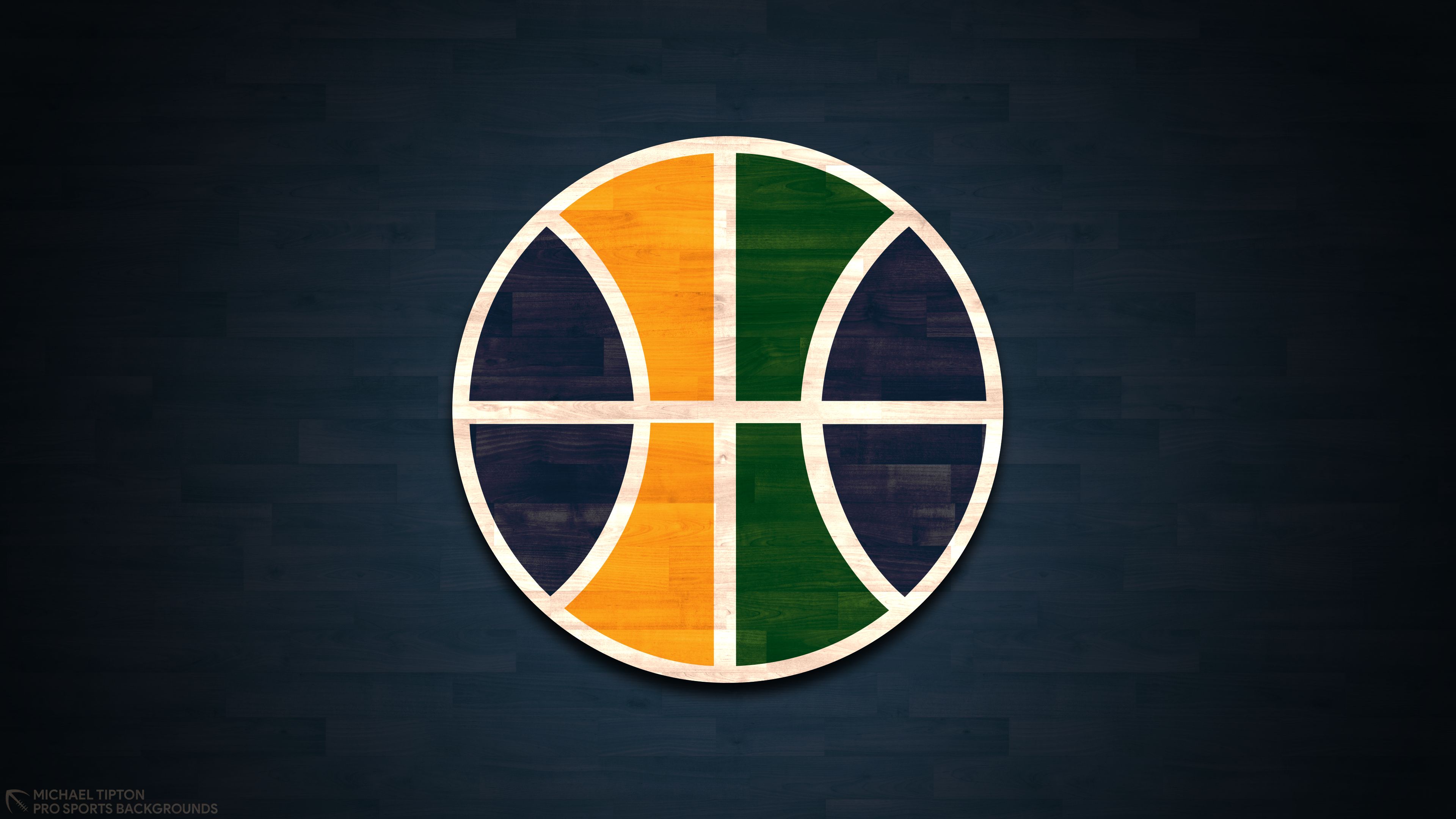 Download Utah Jazz Logo Green Stripes Wallpaper