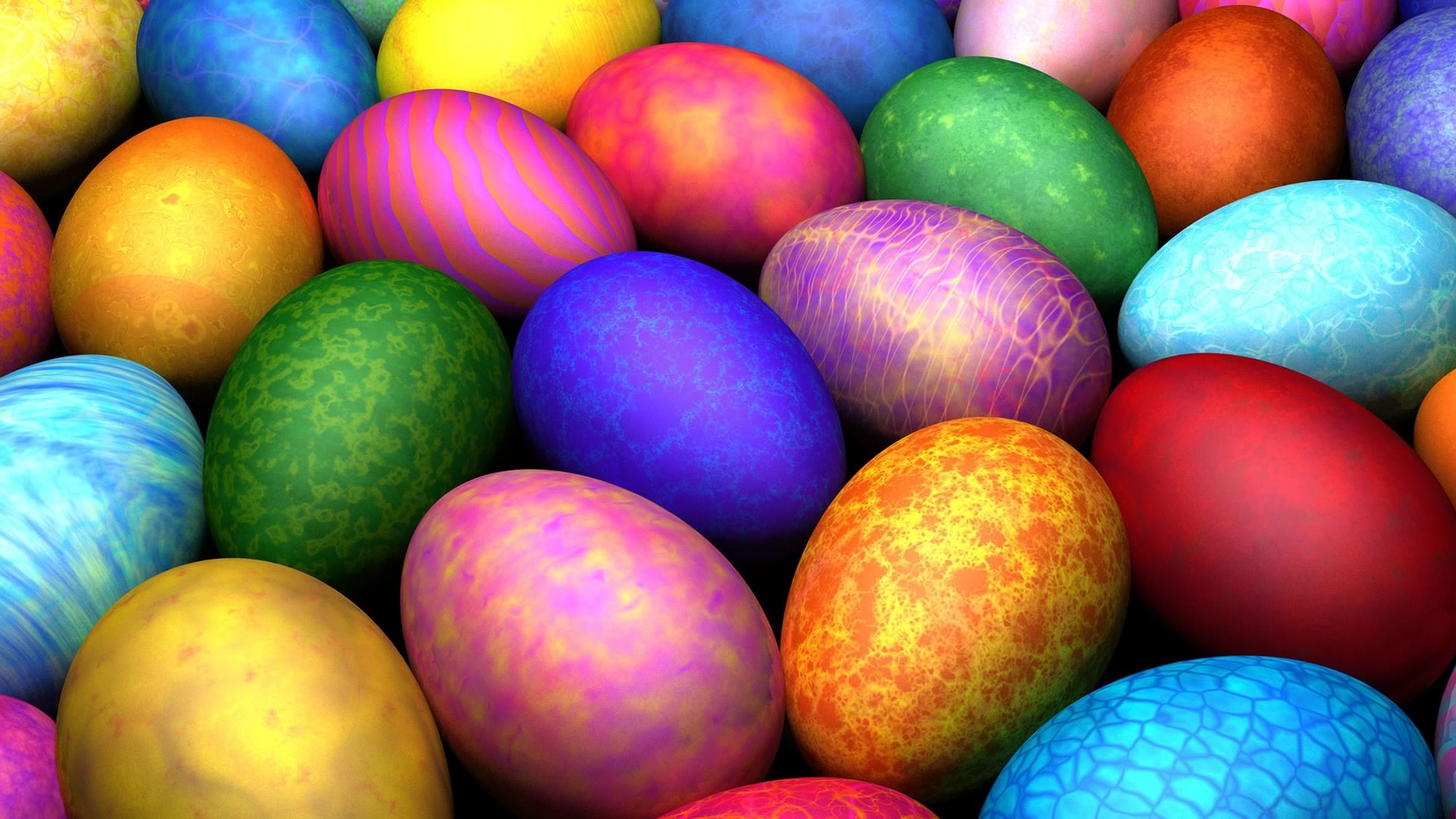 Разноцветные пасхальные яйца