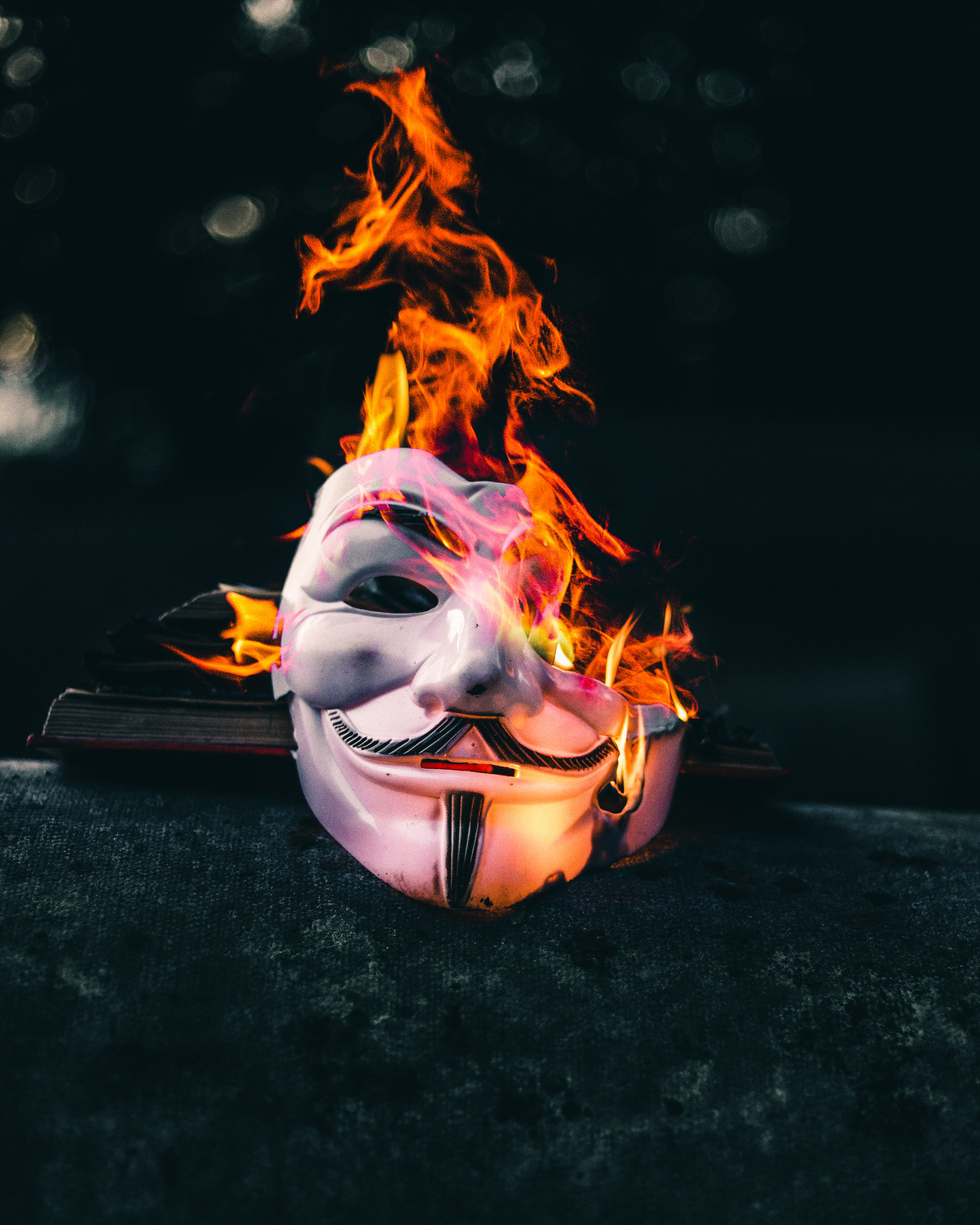 fire, mask, flame, miscellanea, miscellaneous download HD wallpaper