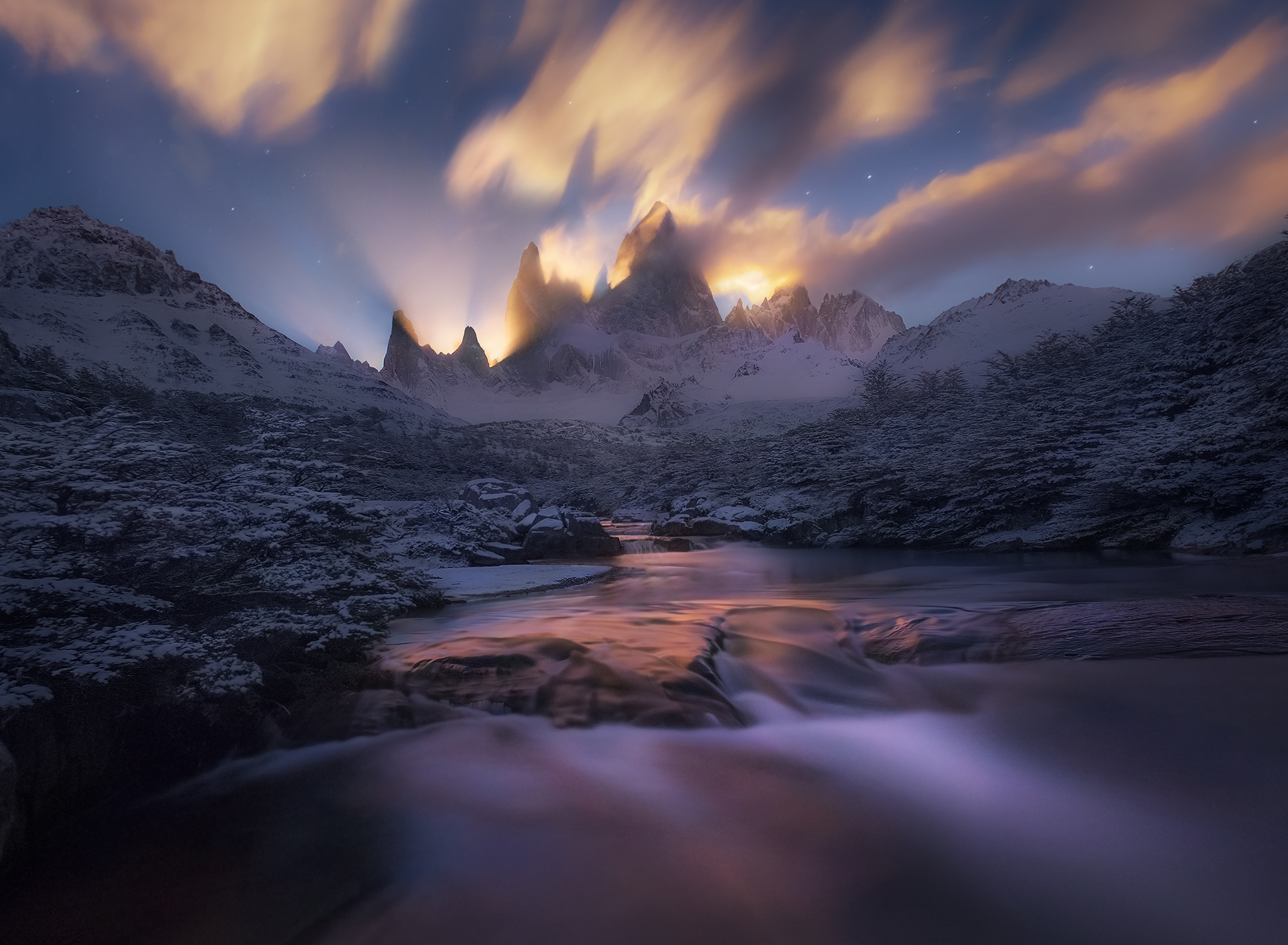 andes mountains, earth, andes, mountain, nature, patagonia, peak, stream, winter Full HD