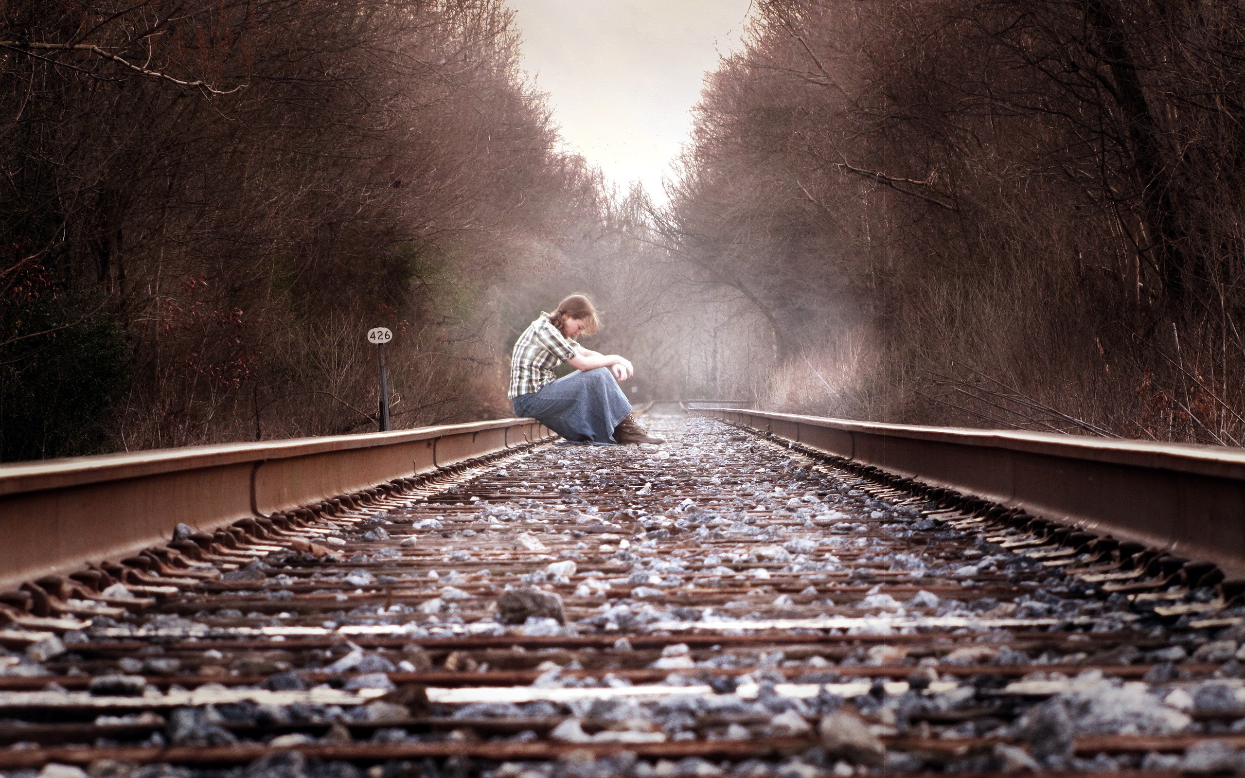 sad, dark, emo, railroad lock screen backgrounds
