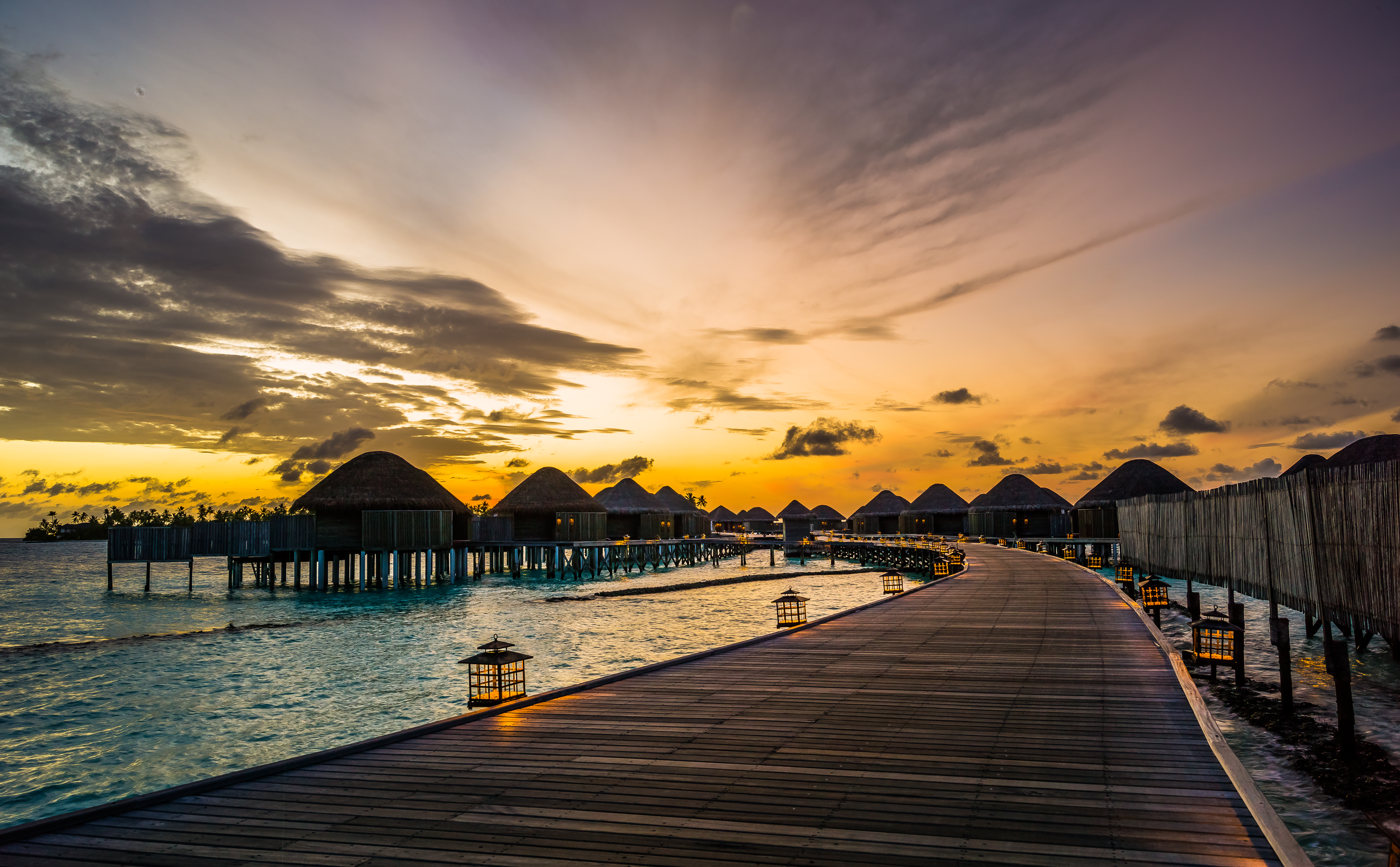 maldives, sunrise, resort, morning, dawn, photography, constance halaveli resort, hotel, pier, sky, tropics phone wallpaper