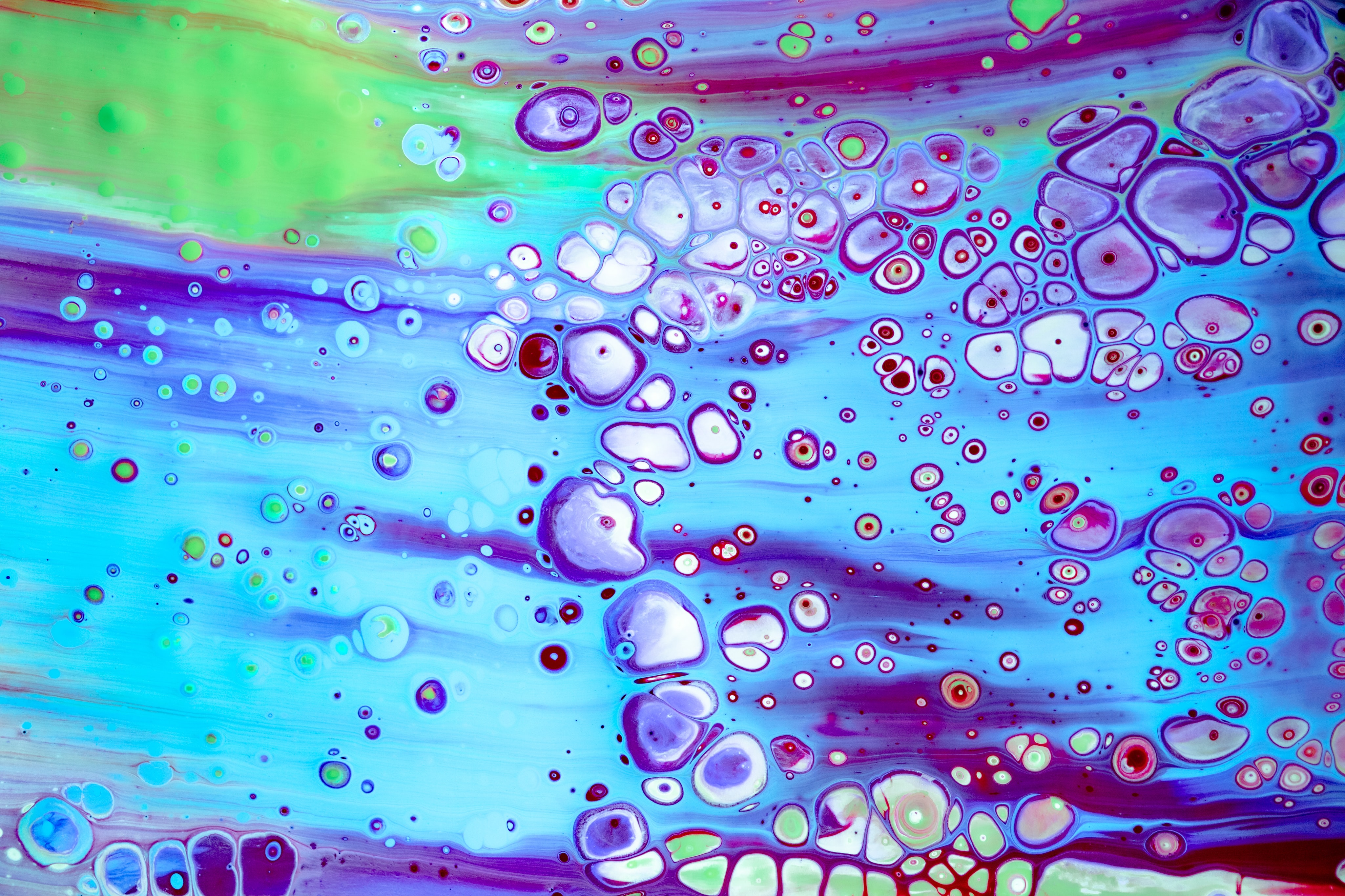 Download mobile wallpaper Divorces, Paint, Abstract, Bubbles, Liquid for free.