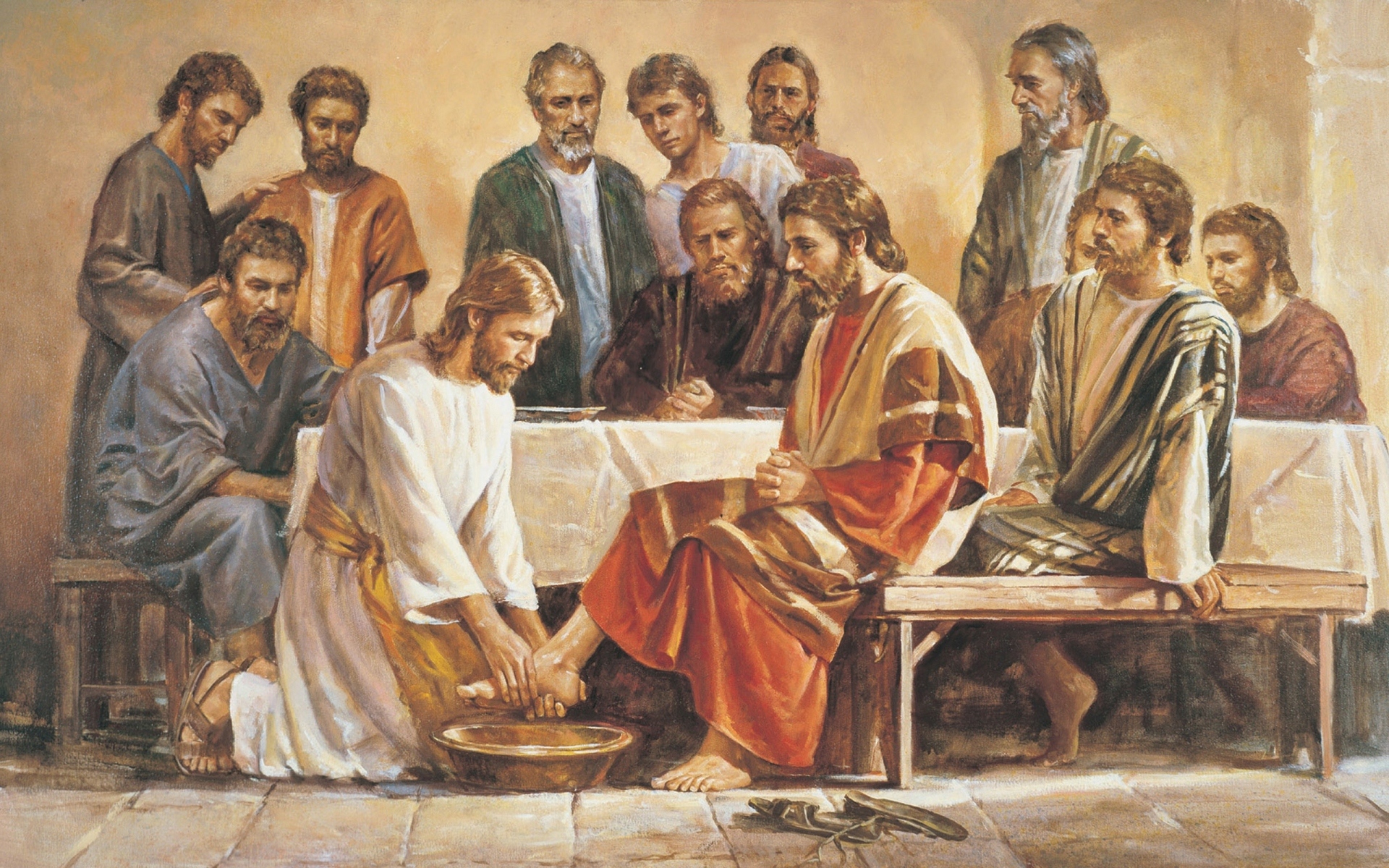 people, jesus, religious, apostles, painting, religion High Definition image