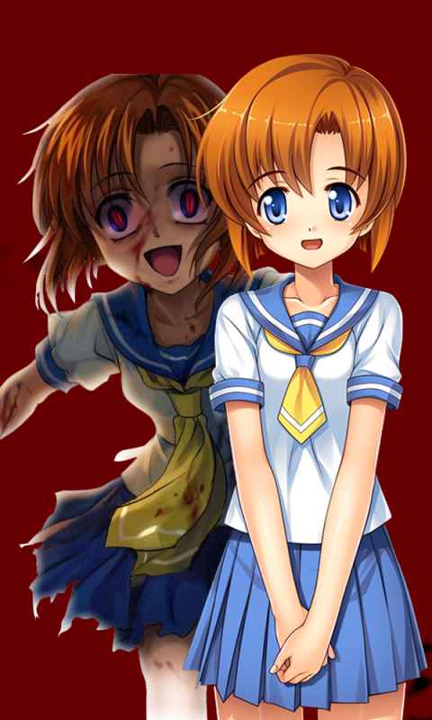 anime, when they cry, rena ryūgū, yandere, higurashi when they cry lock screen backgrounds