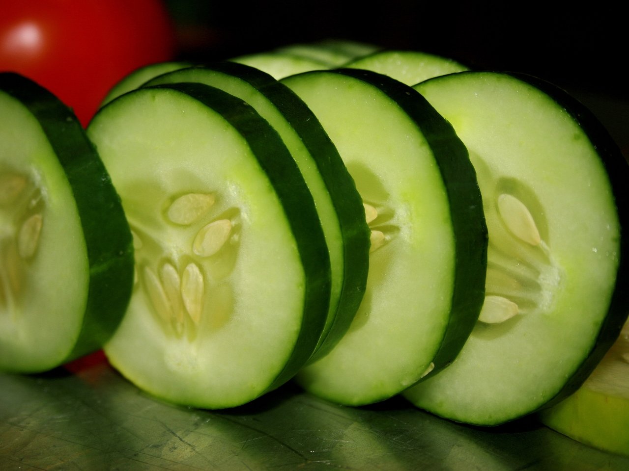 Wallpaper Knife Cucumbers Food