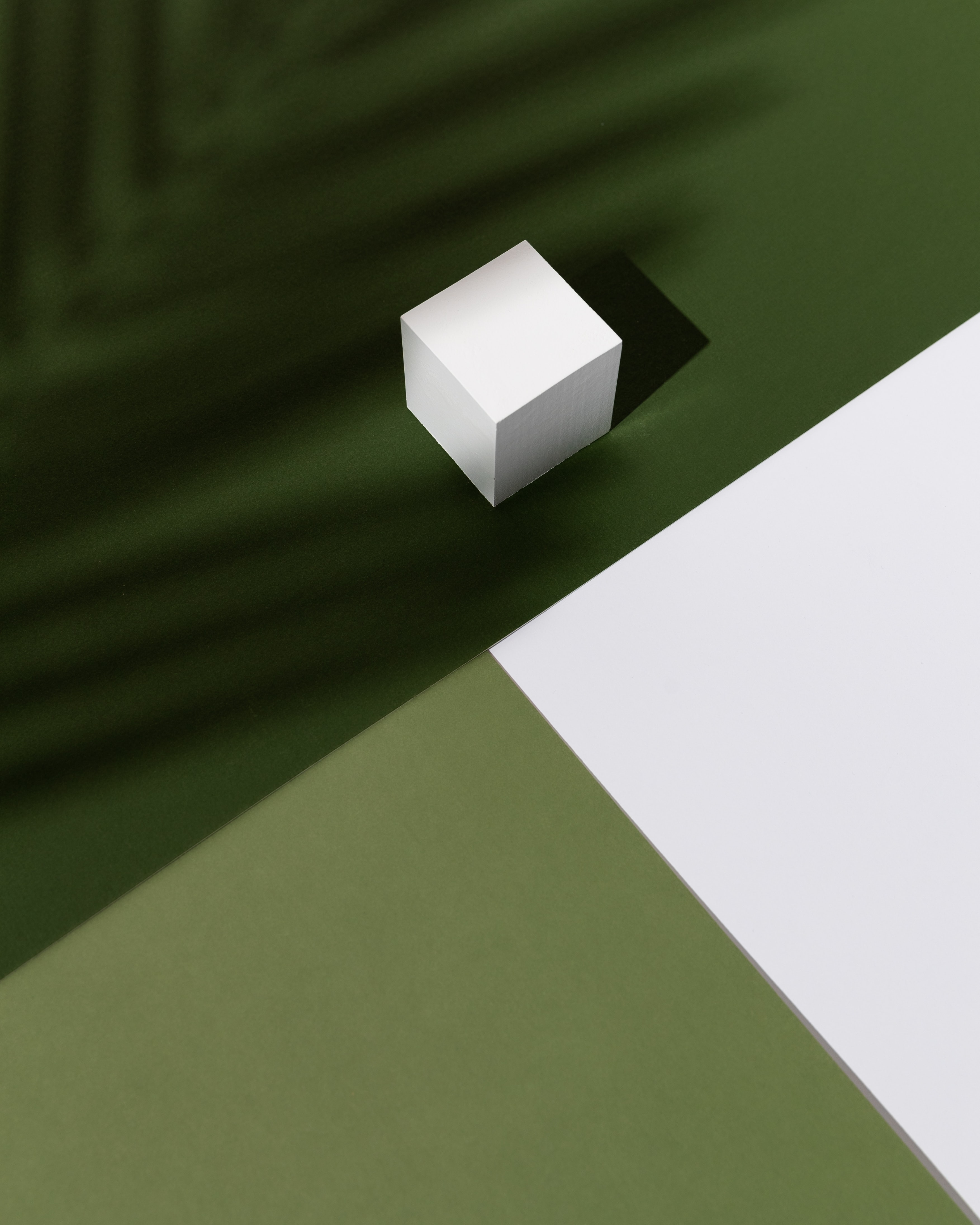 minimalism, cube, green, shadow, figure