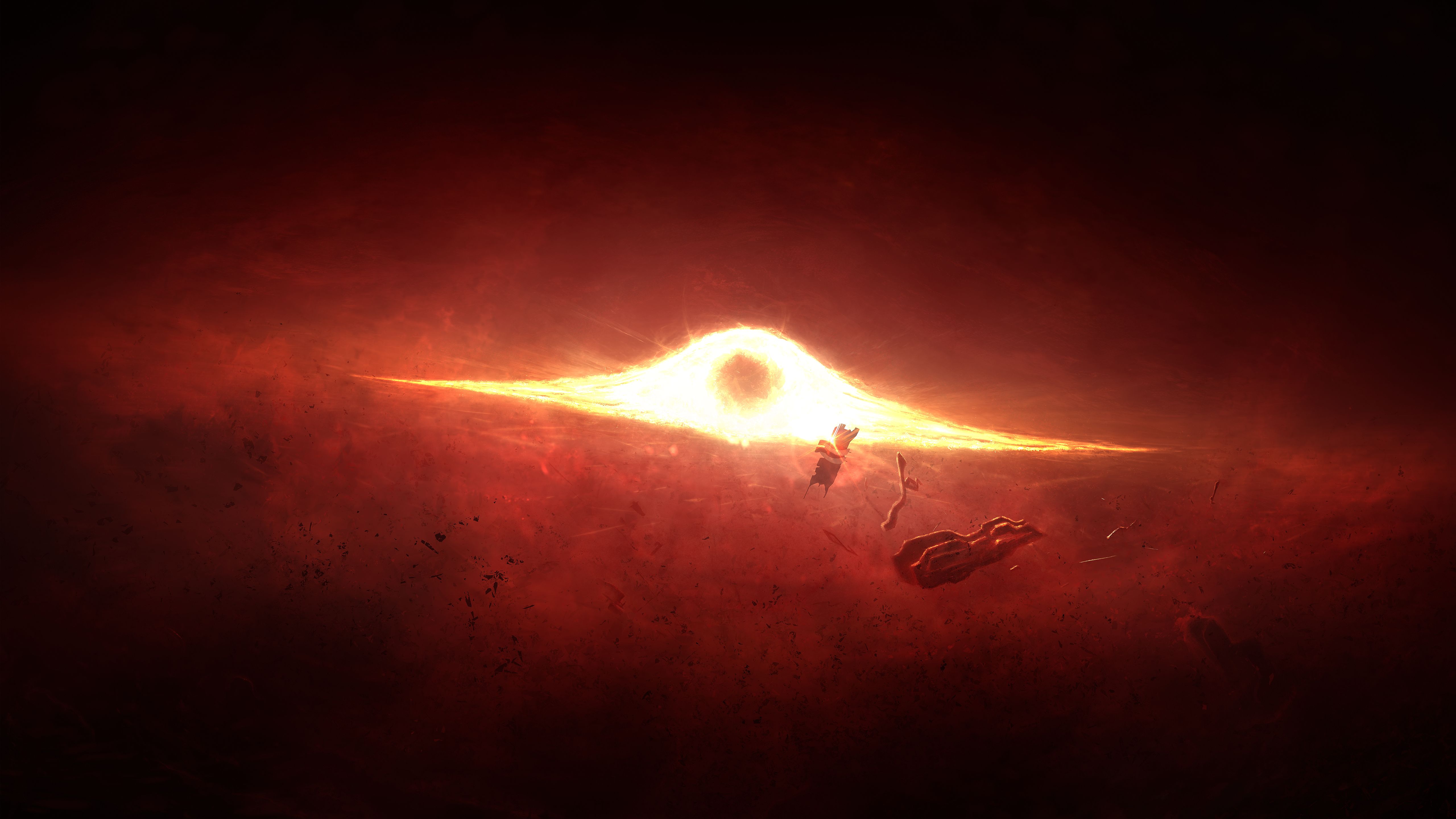 video game, mass effect 2, black hole, explosion, orange (color), space, mass effect for Windows