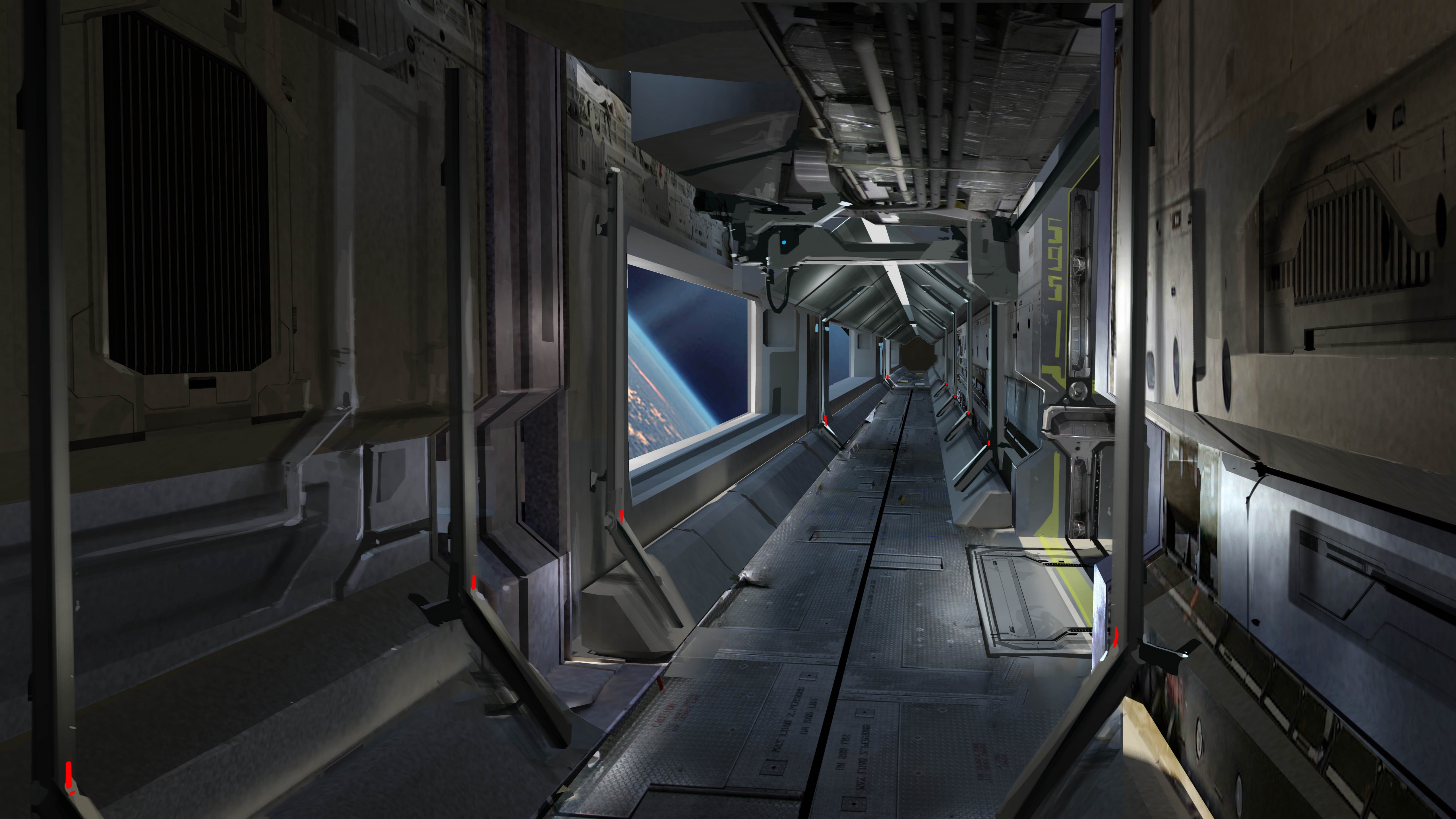 3d коридор космического корабля амонг АС