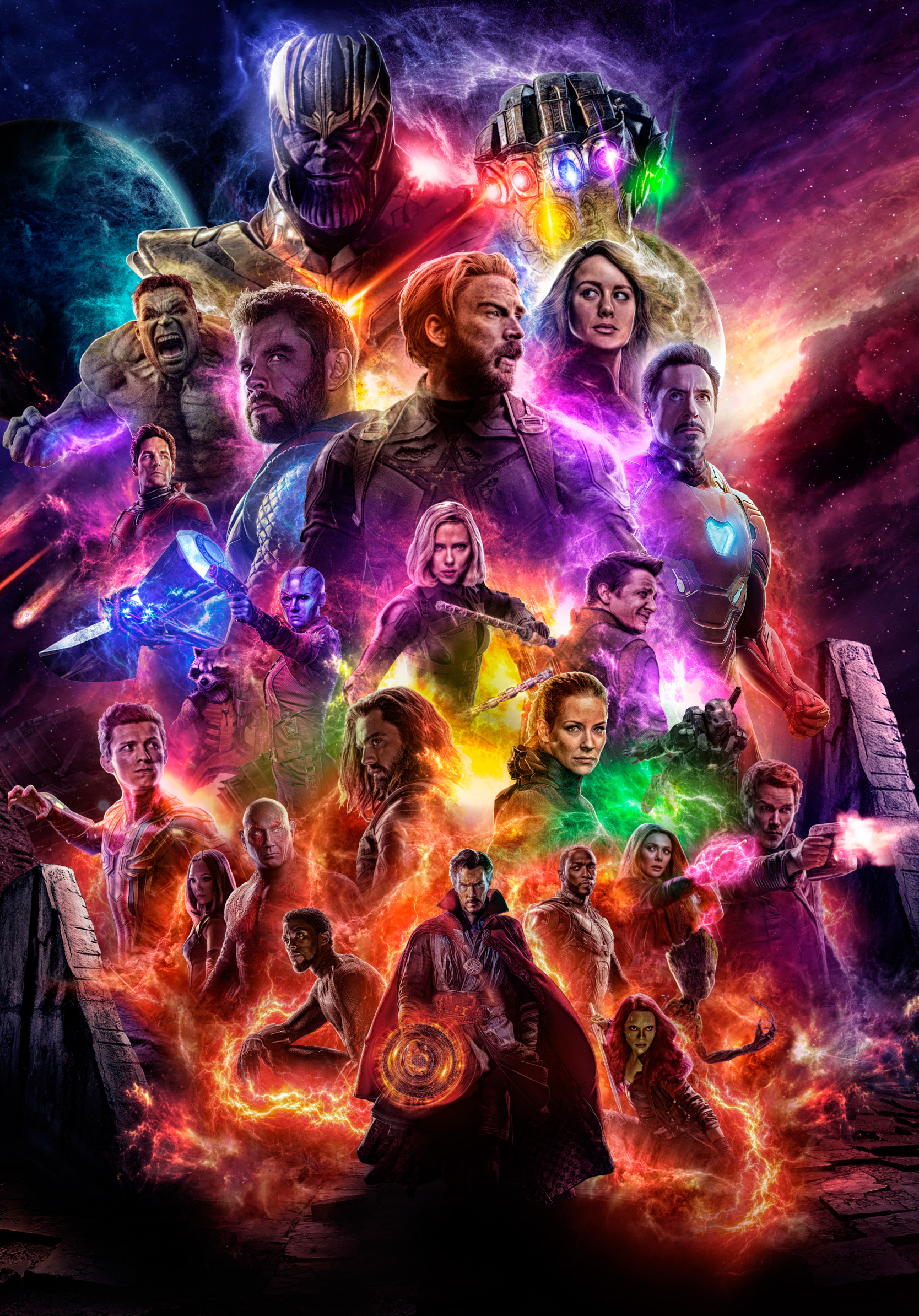  AVENGERS: ENDGAME : Robert Downey, Chris Evans, Mark Ruffalo,  Chris Hemsworth, Scarlett Johansson, Jeremy Renner, Don Cheadle, Paul Rudd,  Benedict Cumberbatch, Chadwick Boseman, Brie Larson, Tom Holland, Karen  Gillan, ZoÃ« Saldana