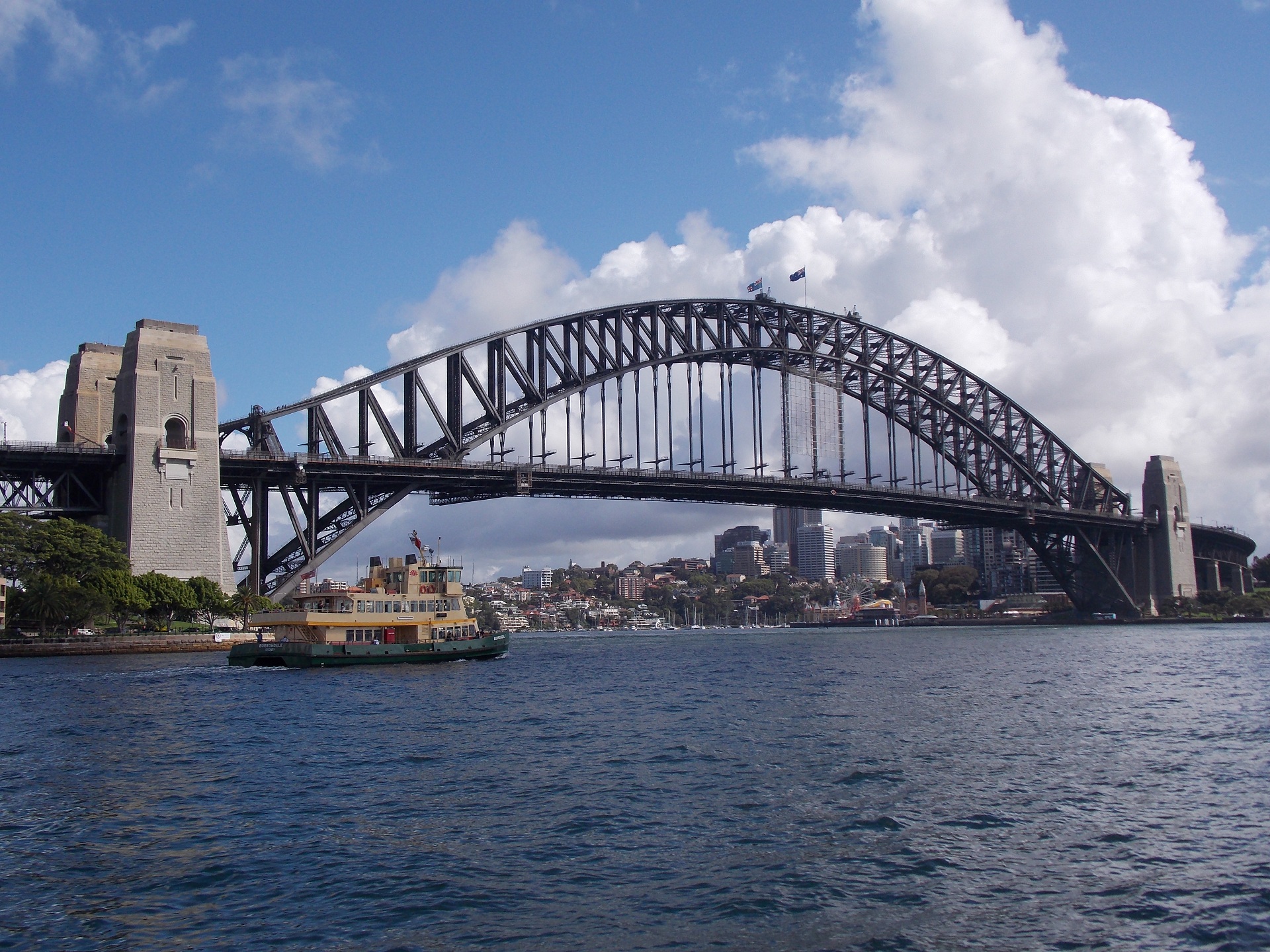 man made, sydney harbour bridge, australia, bridge, ferry, harbor, sydney, water, bridges HD wallpaper