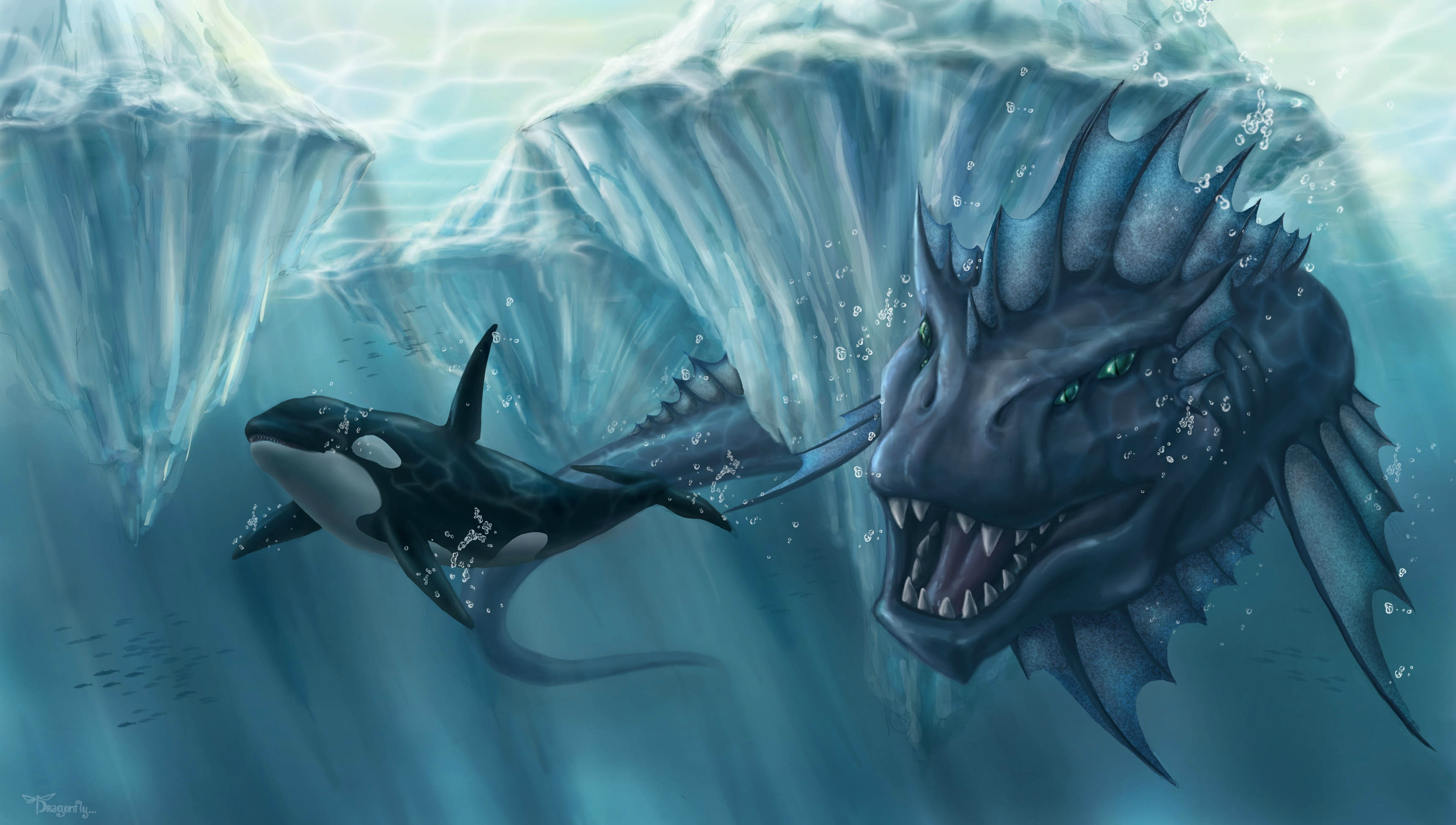 fantasy, sea monster Smartphone Background