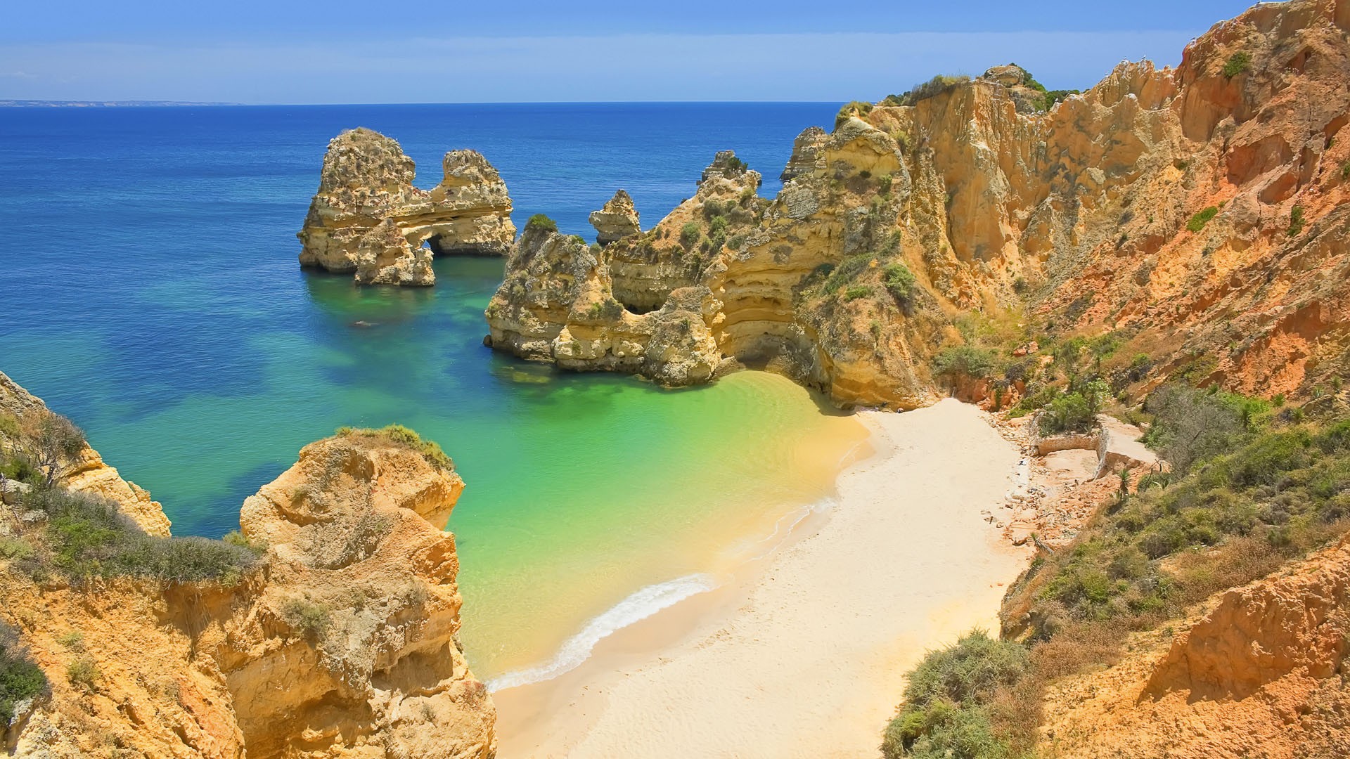 550626 descargar imagen playa, tierra/naturaleza, costa, acantilado, horizonte, océano, portugal: fondos de pantalla y protectores de pantalla gratis